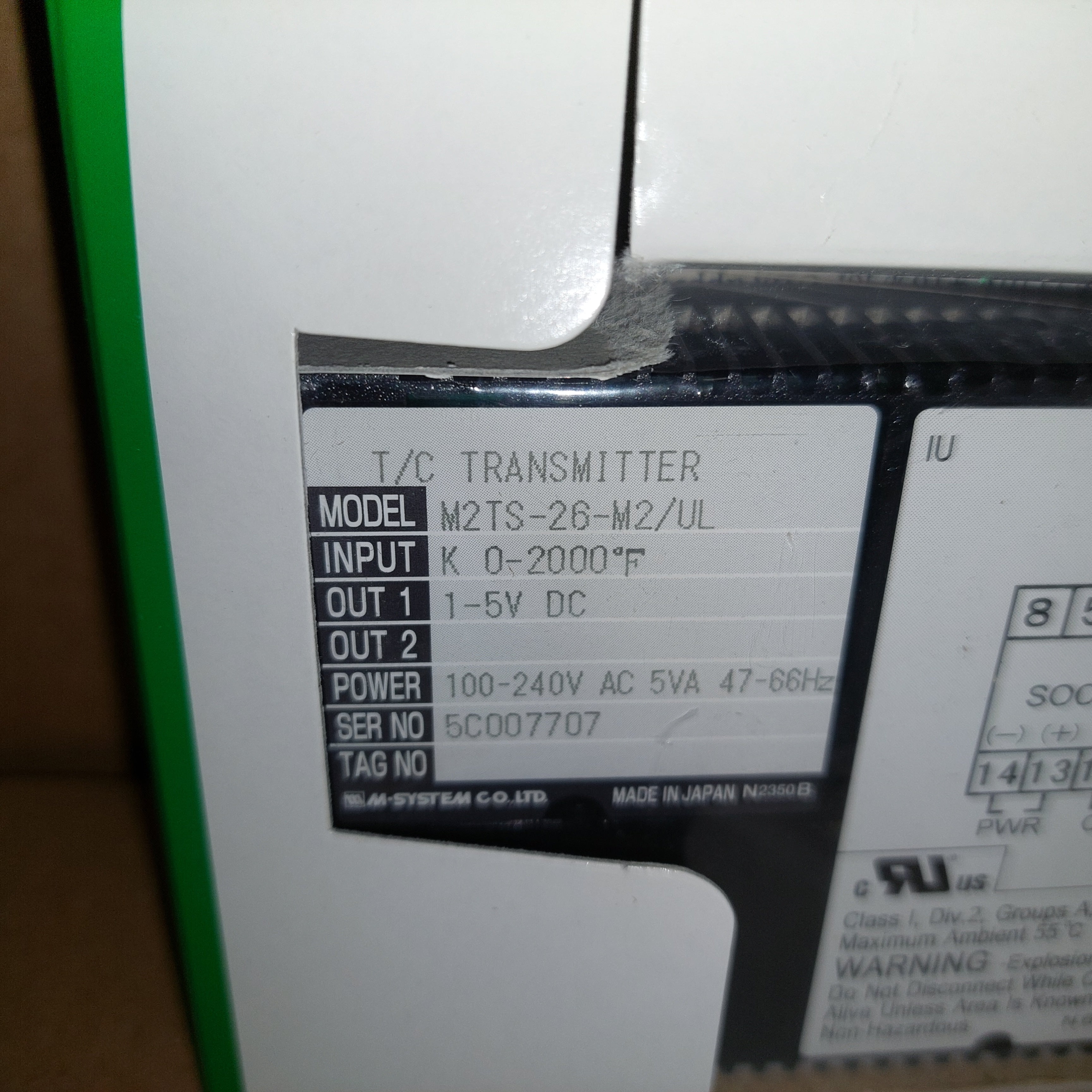 M-SYSTEM TM2TS-26-M2/UL T/C Transmitter New