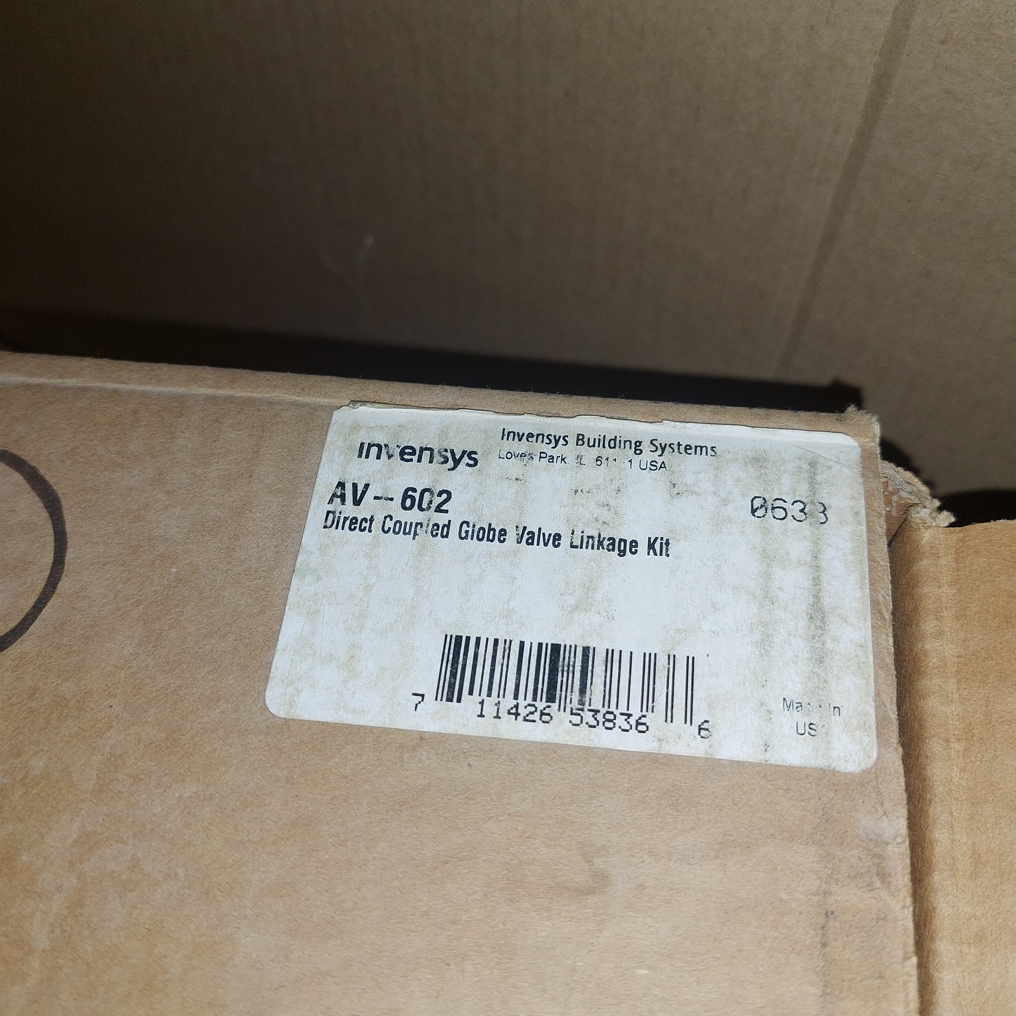 Invensys AV-602 Direct Coupled Globe Valve Linkage Kit New