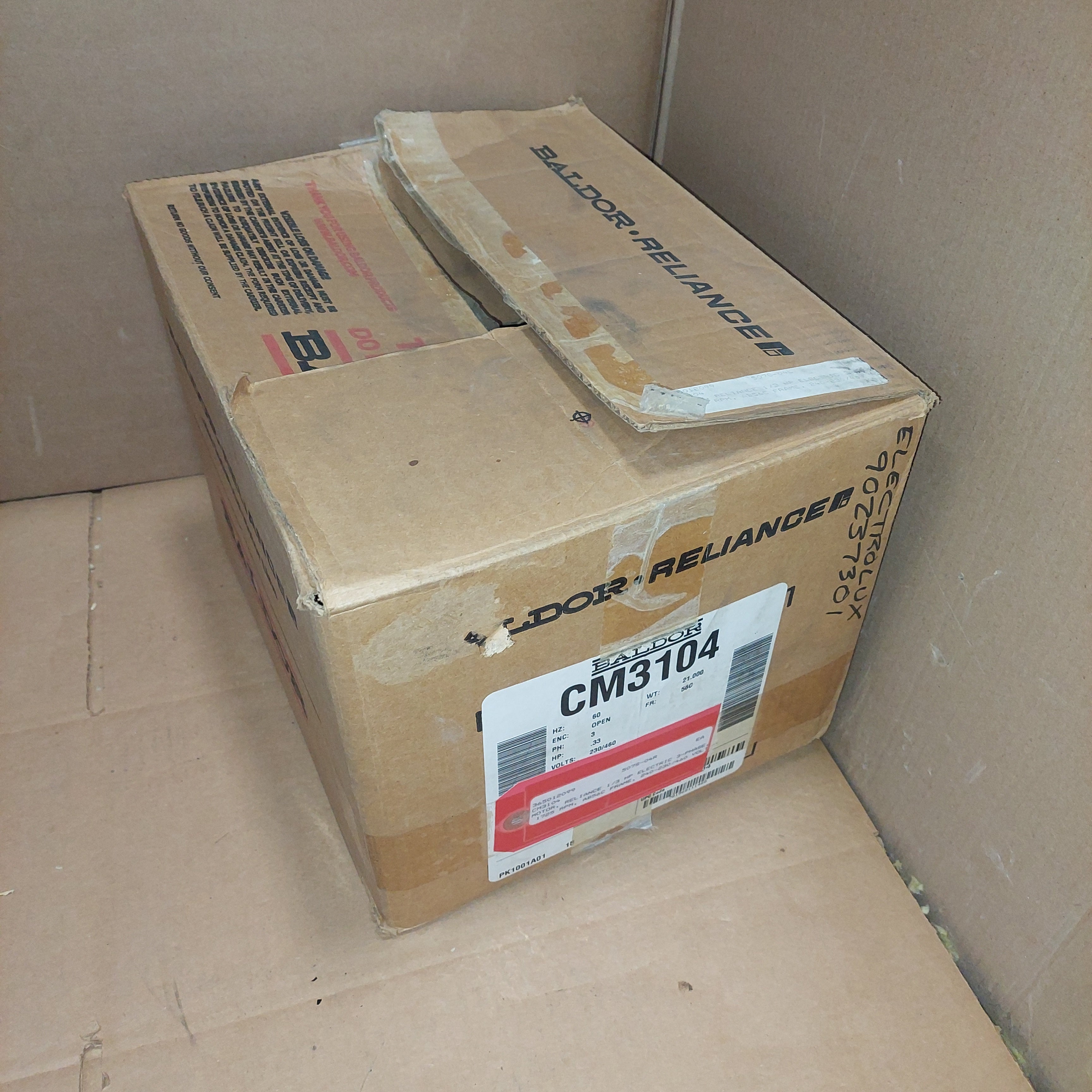 Baldor CM3104 .33 HP 230/460 3PH Fr. 58C 1725 RPM New