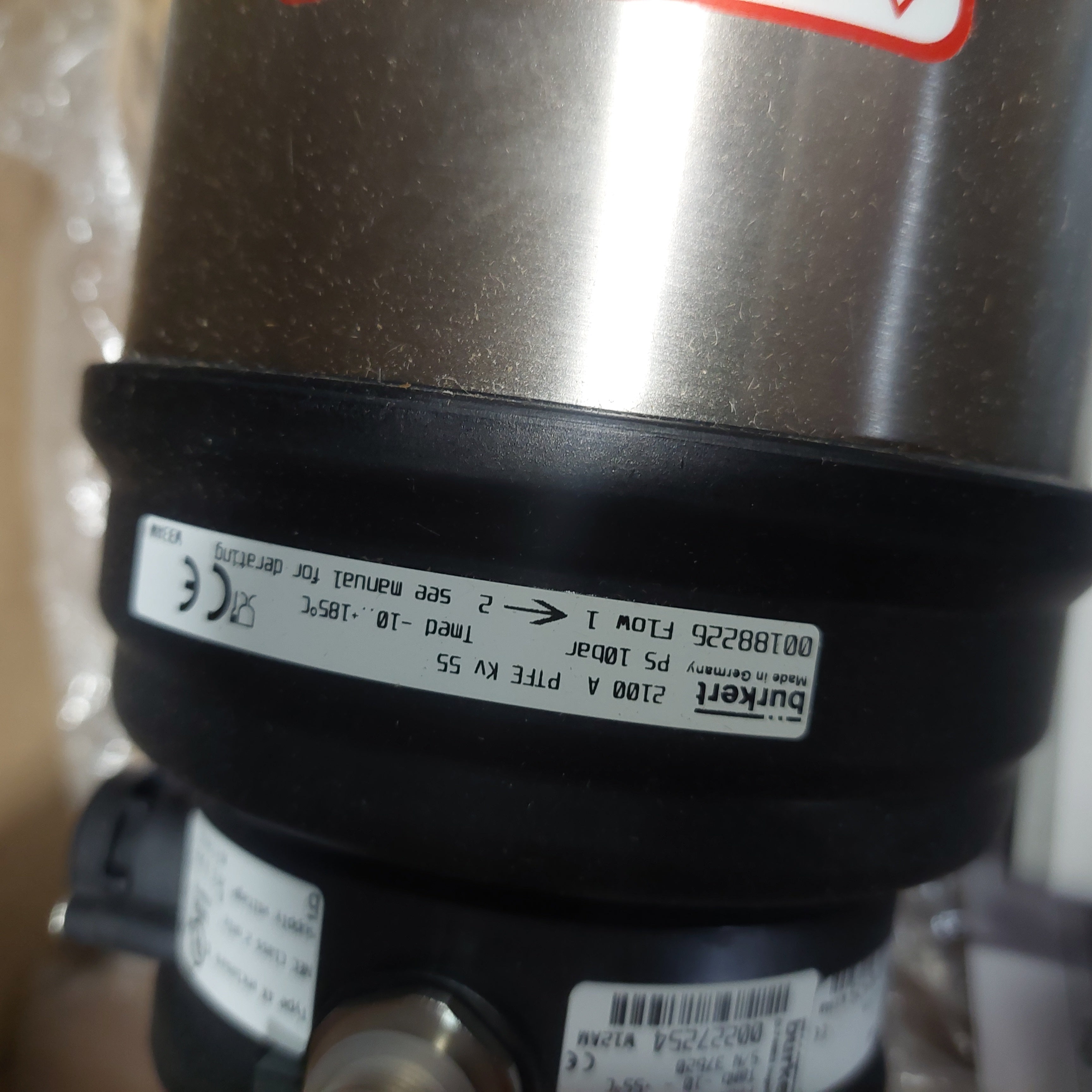 Burkert 292575 2" Angle Seat Valve 8801 2100 A 50,0 PFTE VA SODI 316SS New