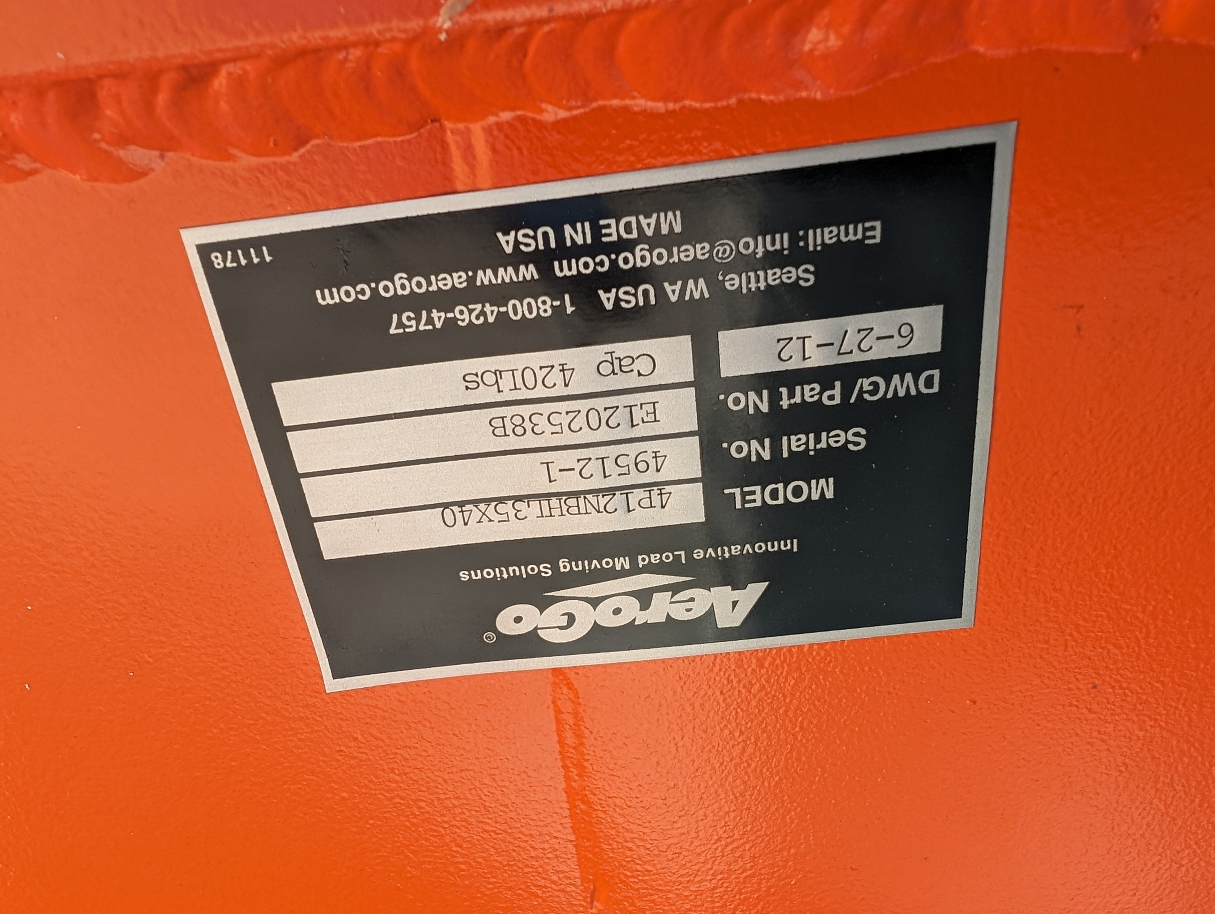 AeroGo 8,000lb Aero-Pallet System 35" x 40" Used Very Little