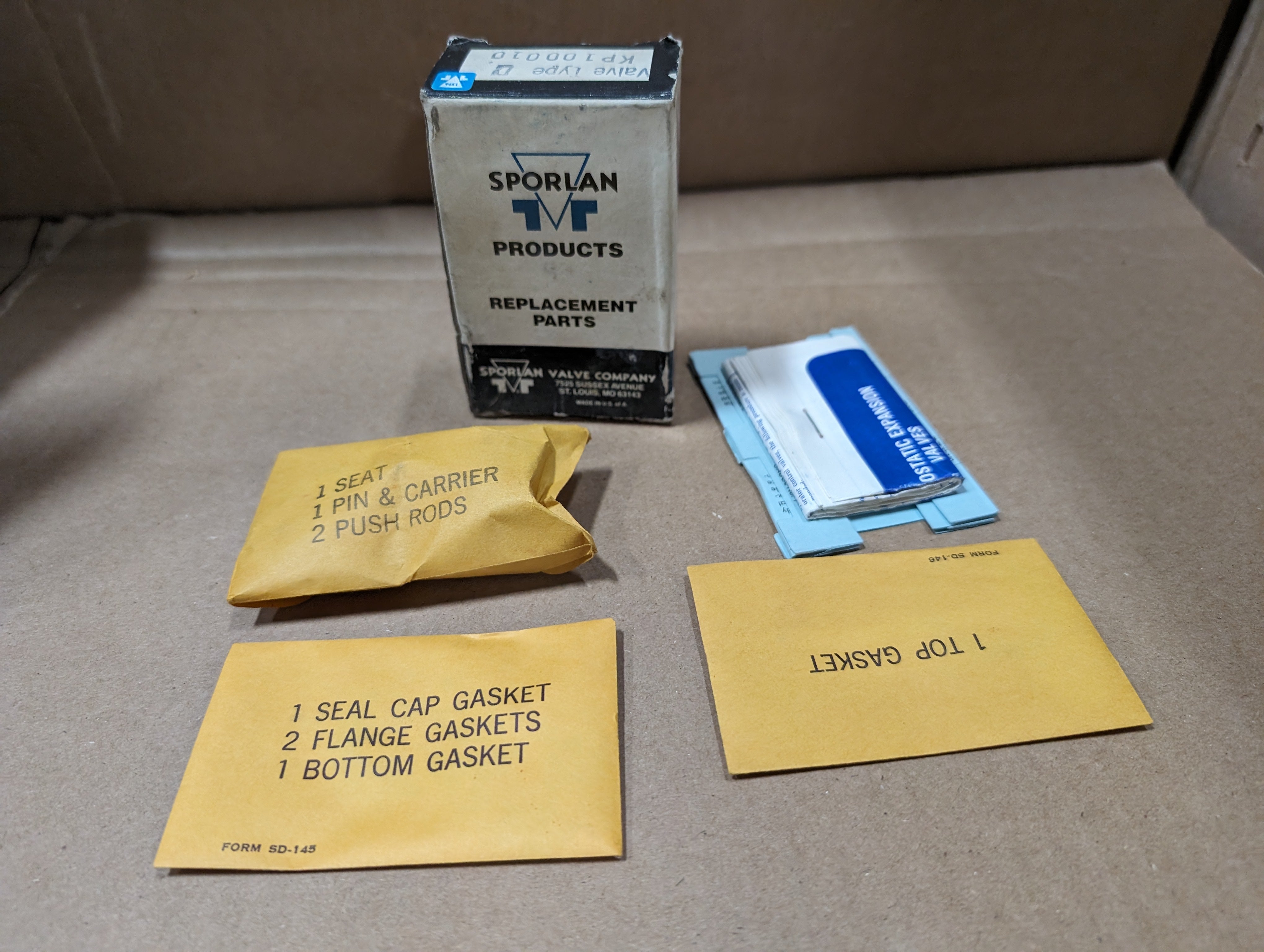 Sporlan KP100010, KP10-0010 Replacement Parts Kit