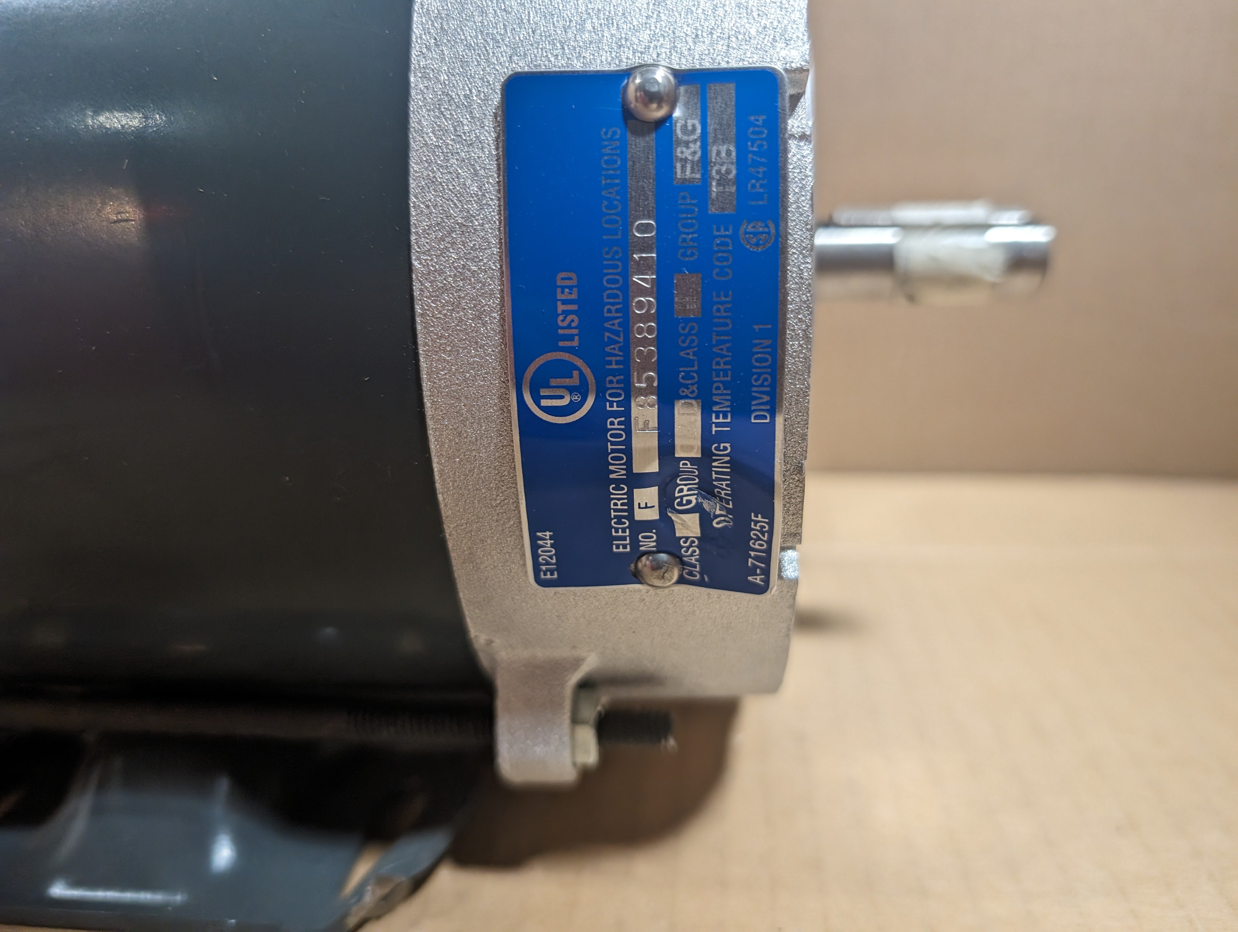 Marathon 3/4 HP, 115/208-230, 1725 RPM G874 Haz Location UNUSED NO FAN COVER