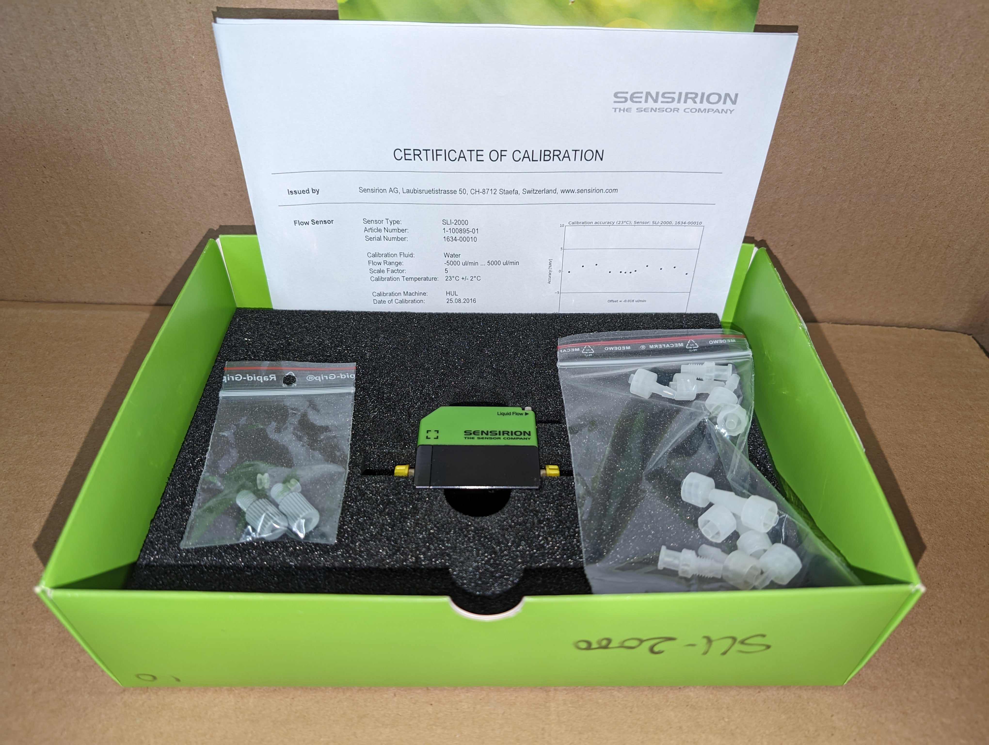 (3) Sensirion SLI-2000 Sensor Flowmeter Kits (1-100894-01) New Open Box