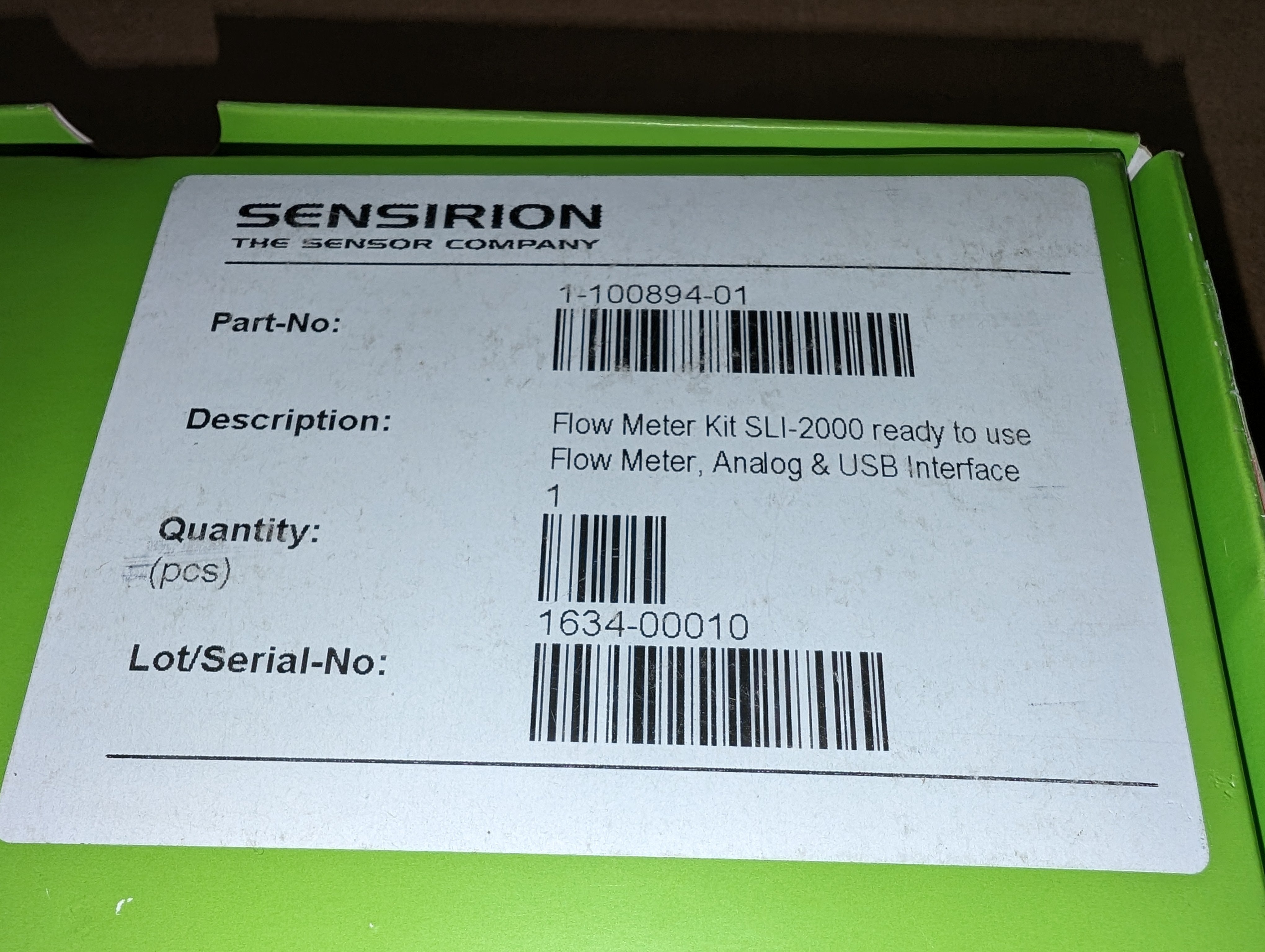 (3) Sensirion SLI-2000 Sensor Flowmeter Kits (1-100894-01) New Open Box