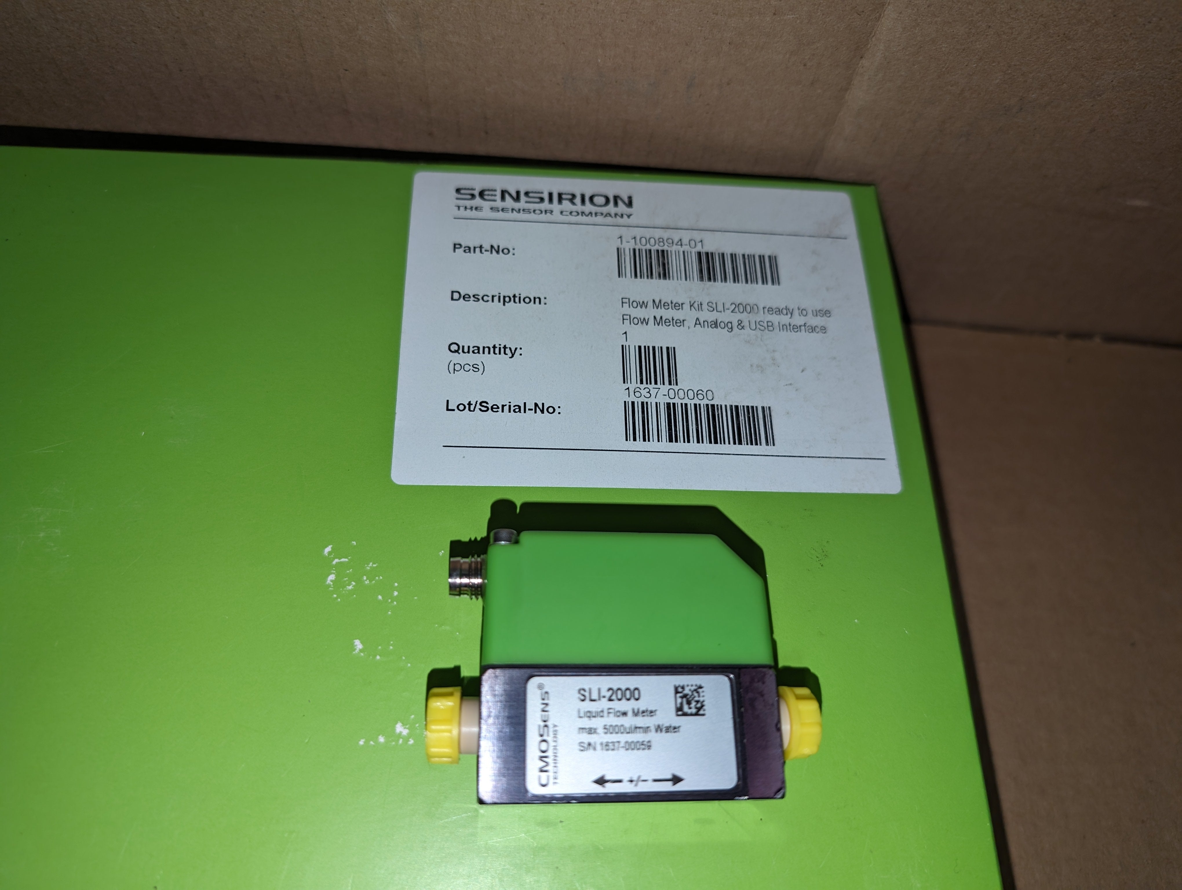 (3) Sensirion SLI-2000 Sensor Flowmeter Kits (1-100894-01) New Open Box