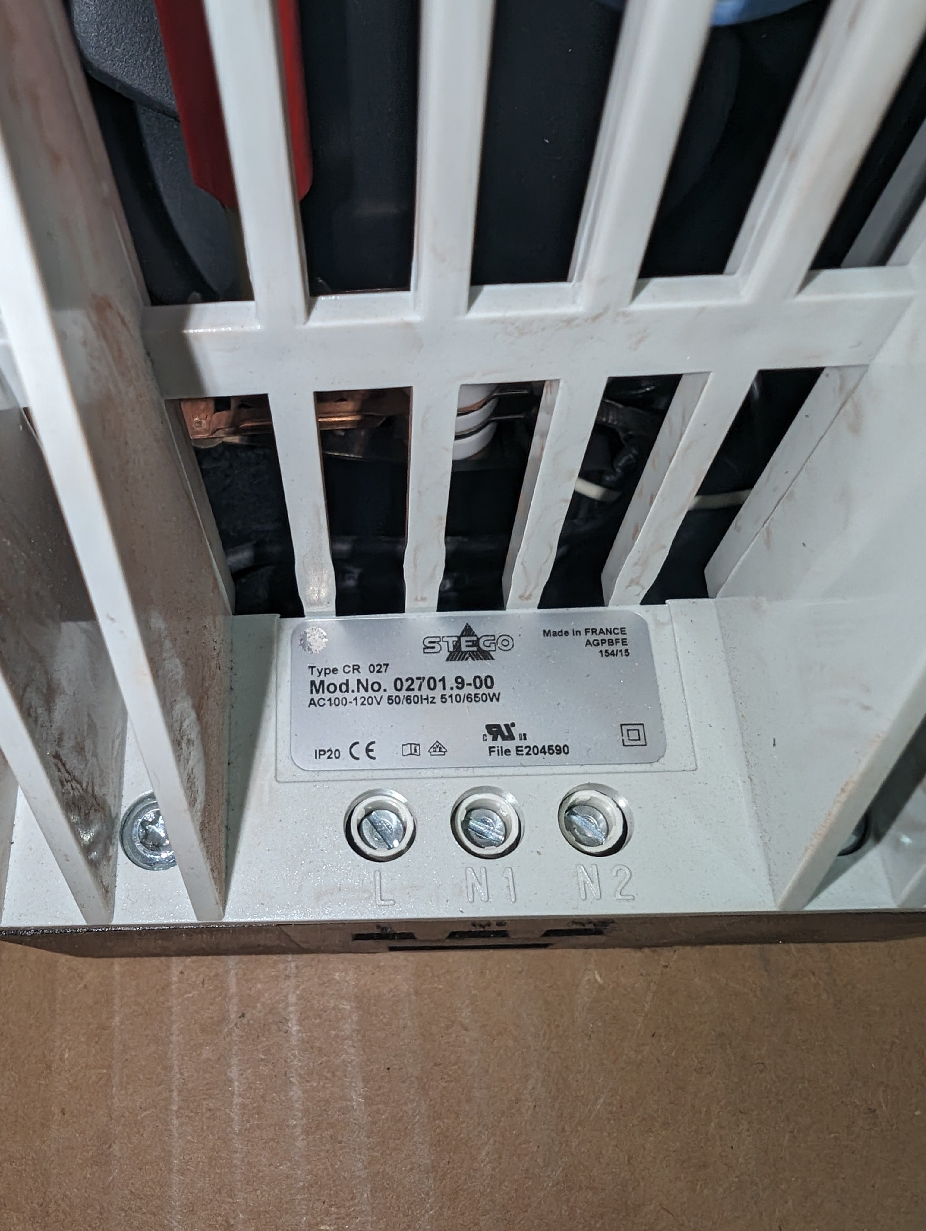 Stego CR 02701.9-00 PTC Enclosure Fan Heater 120V 510-650W New