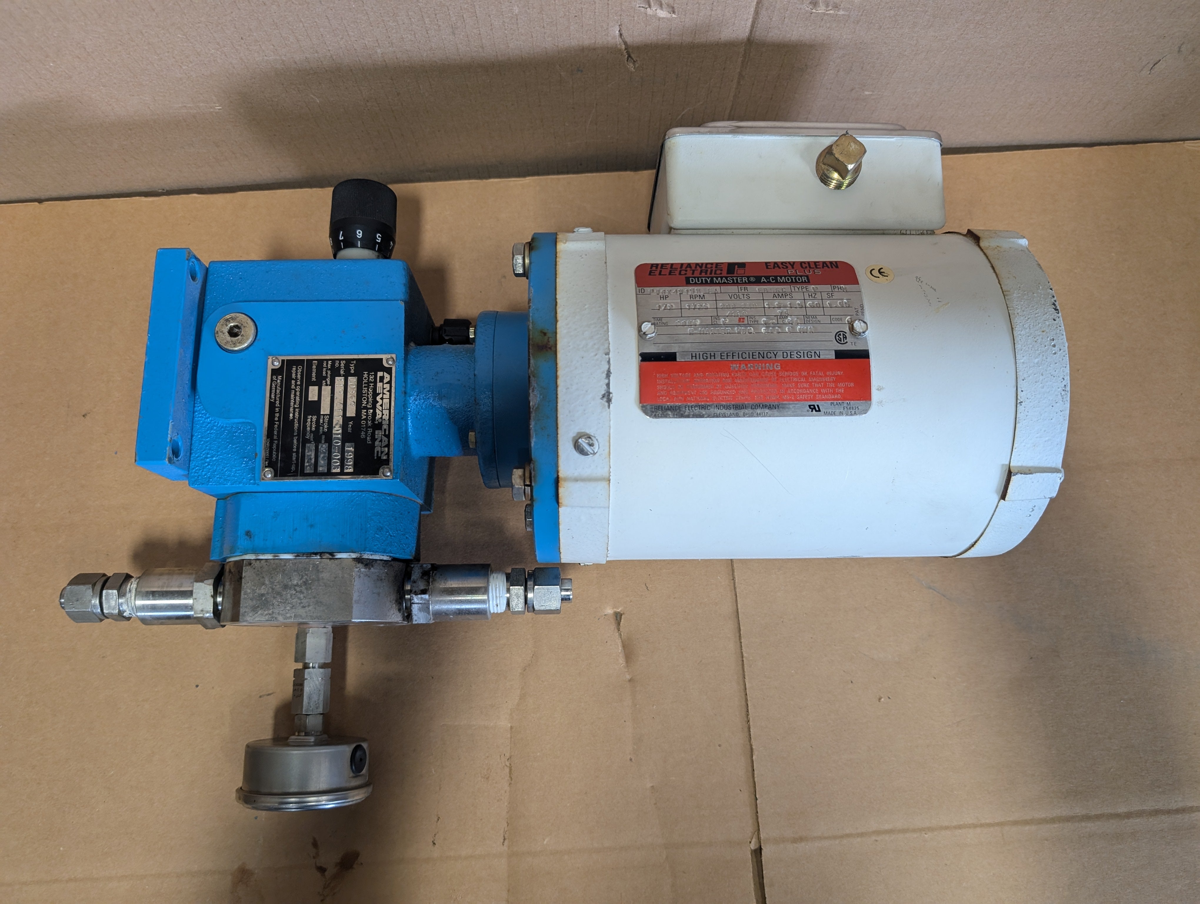 American Lewa C036S Metering Pump 1/2 HP 208/230 3PH Used