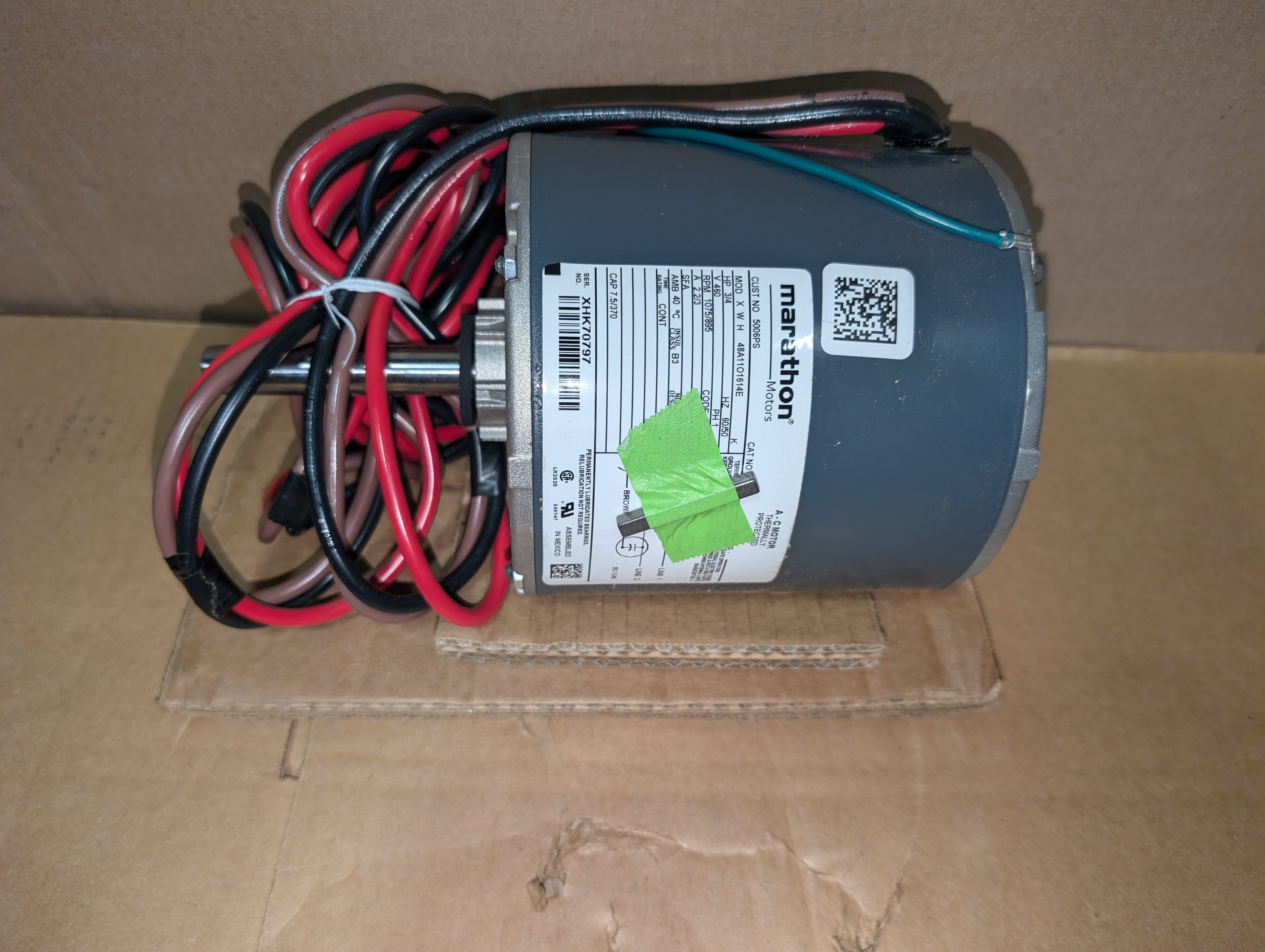 Heatcraft 5006PS 3/4 HP 460V 1075 RPM 1 PH Refrigeration Motor New