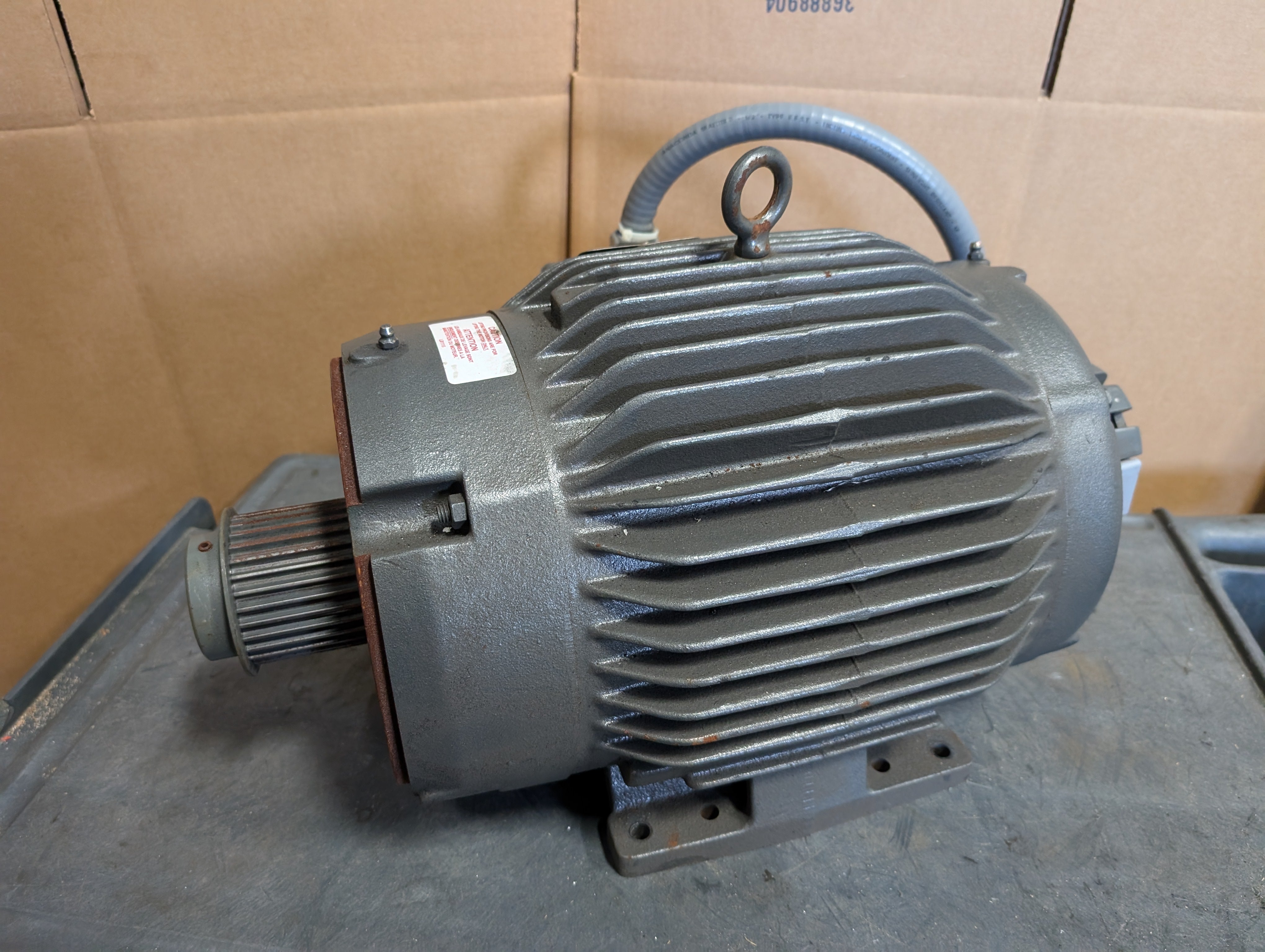 Baldor ZDNM3767T, 5HP, 1770RPM, 230/460, 3PH, 60HZ, 213TC, TENV, Ecoder, Used