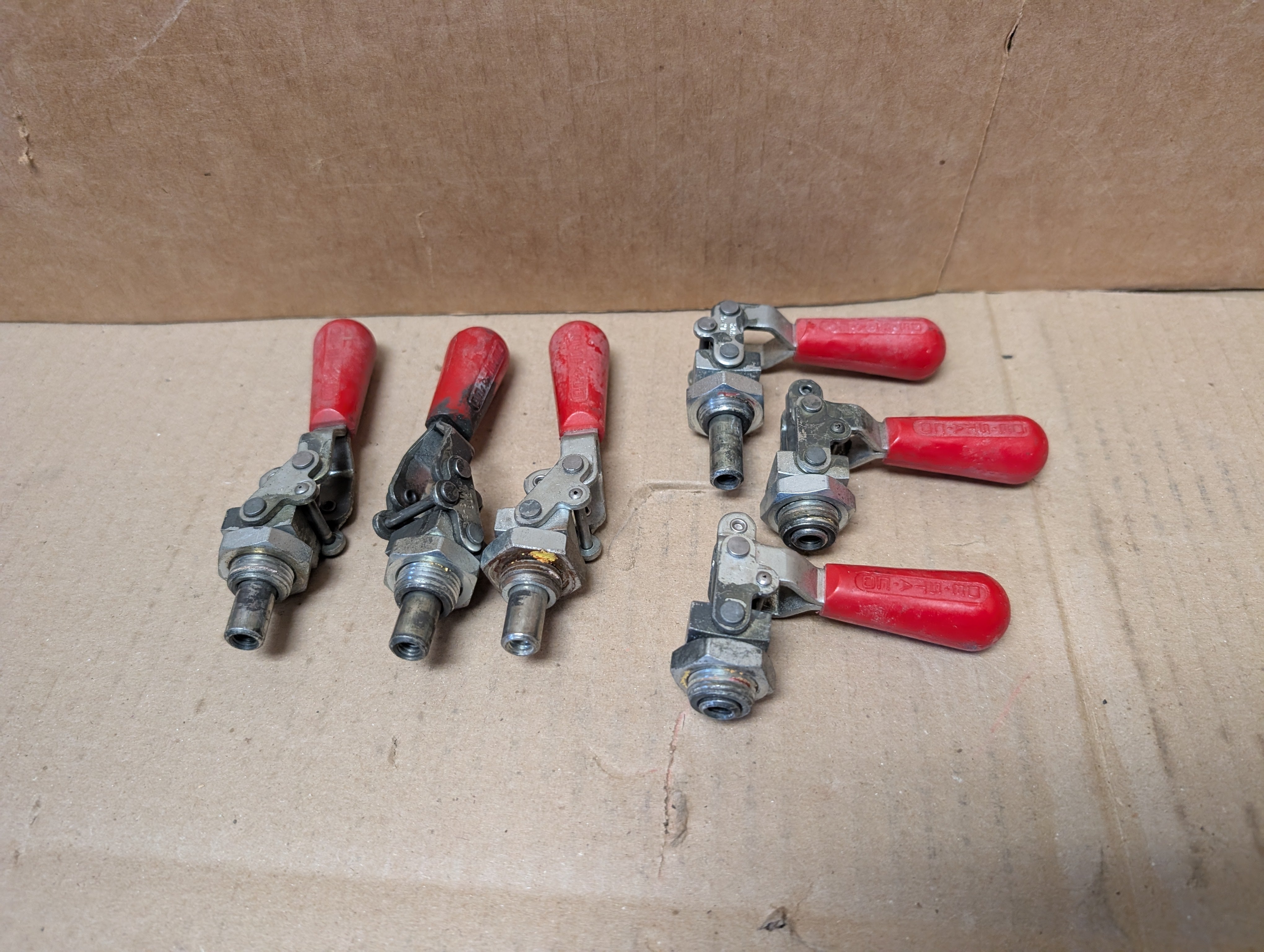 Lot of (6) DE-STA-CO 602 Toggle Clamp Straight Line Action Used