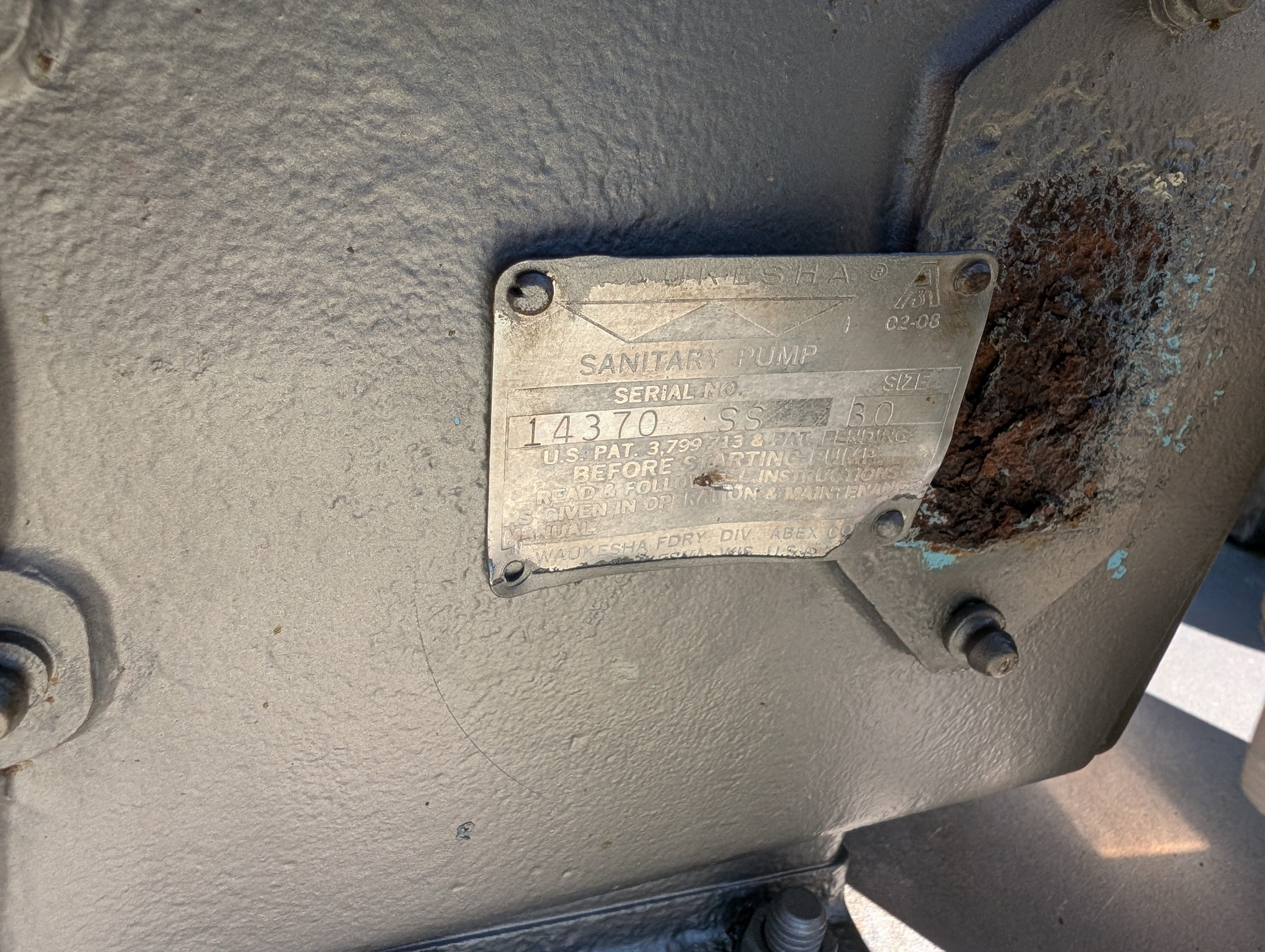 Waukesha Model 030, 2.5HP 230V 3PH Used