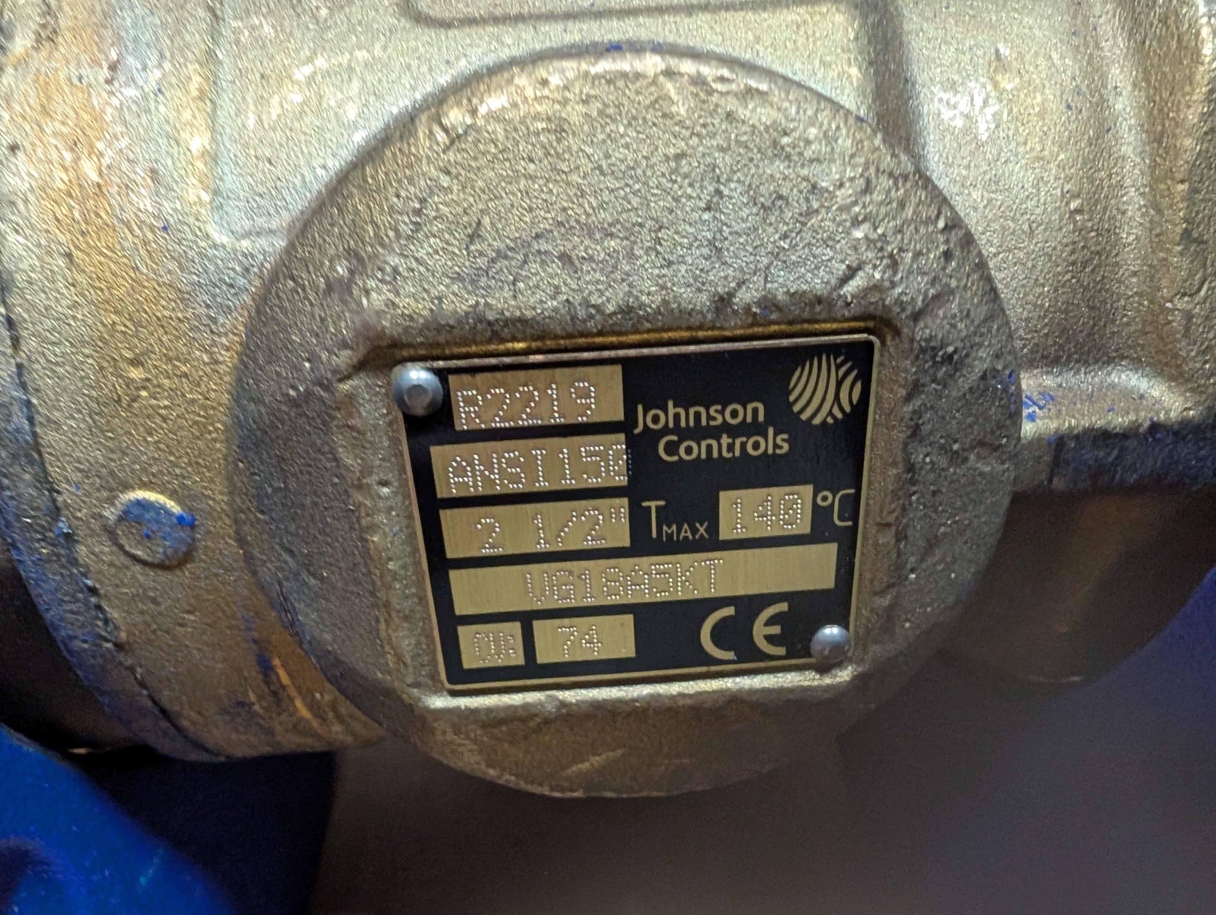 Johnson Controls VG18A5KT 3-Way 2.5" Valve & M9124-GGA-2 Actuator New