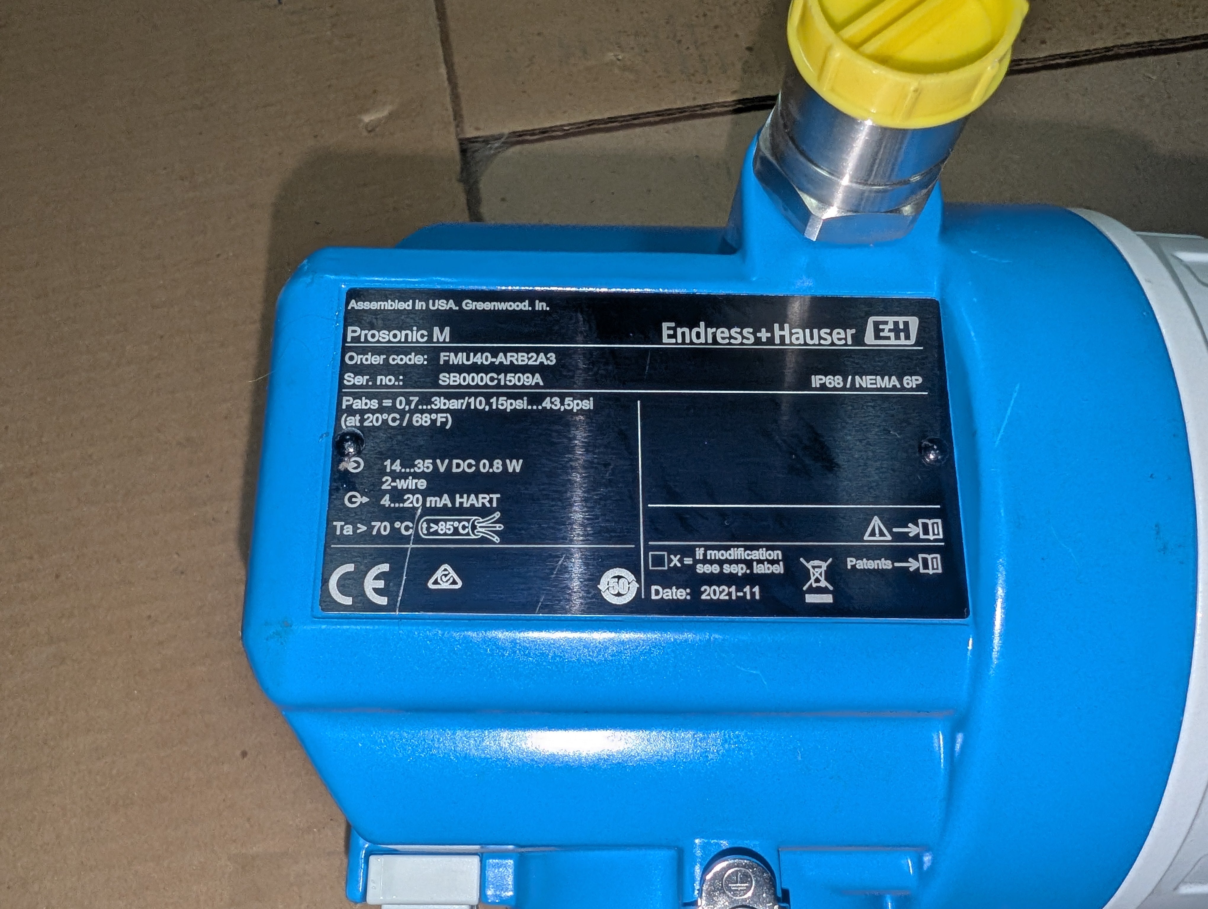 2021 Endress Hauser FMU40-ARB2A3 Prosonic M Ultrasonic Sensor New