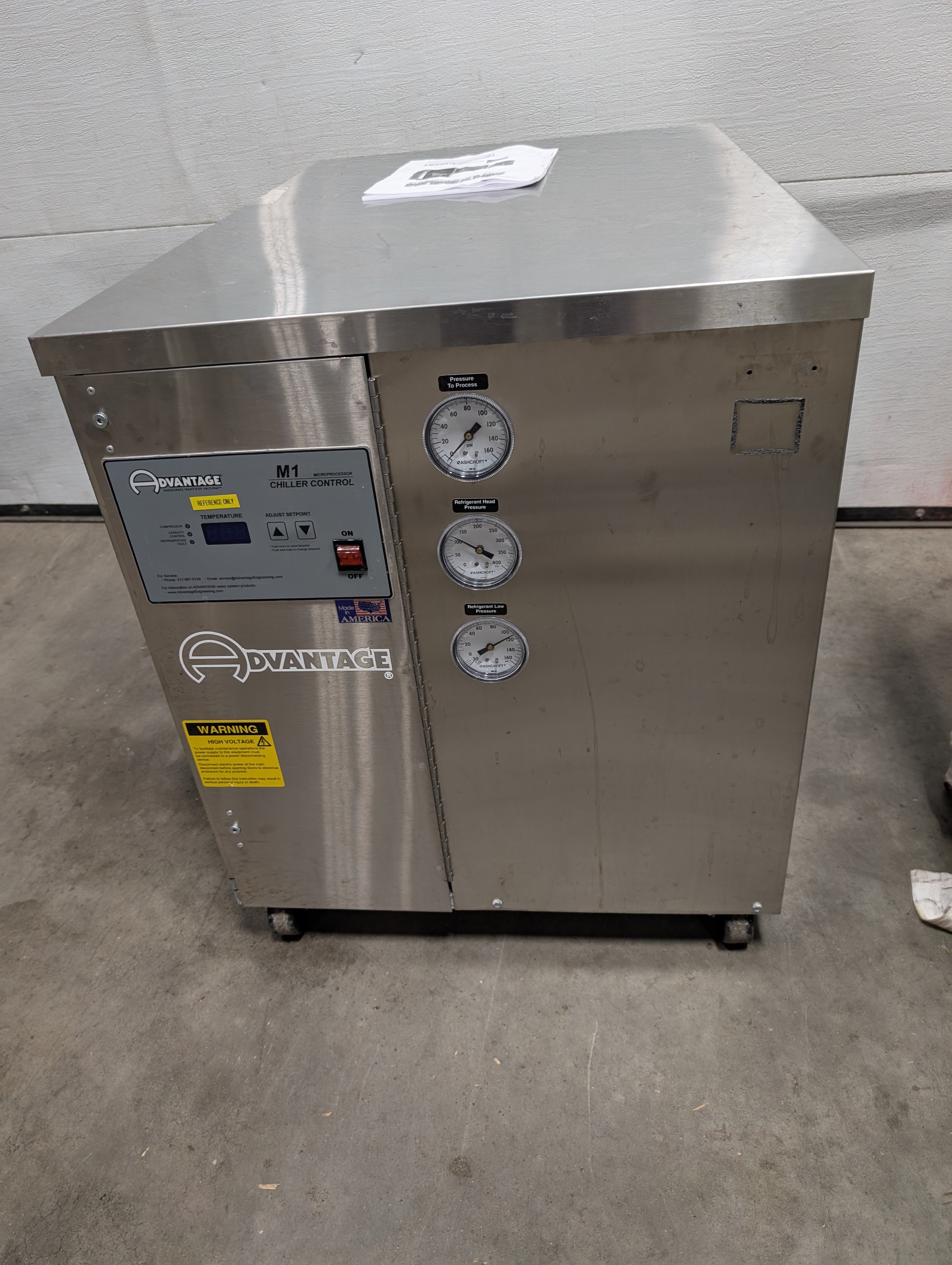 2008 Advantage M1-3W-41HR 3 Ton Portable Chiller 460V 3 PH 3/4 HP 7.2 GPM Used