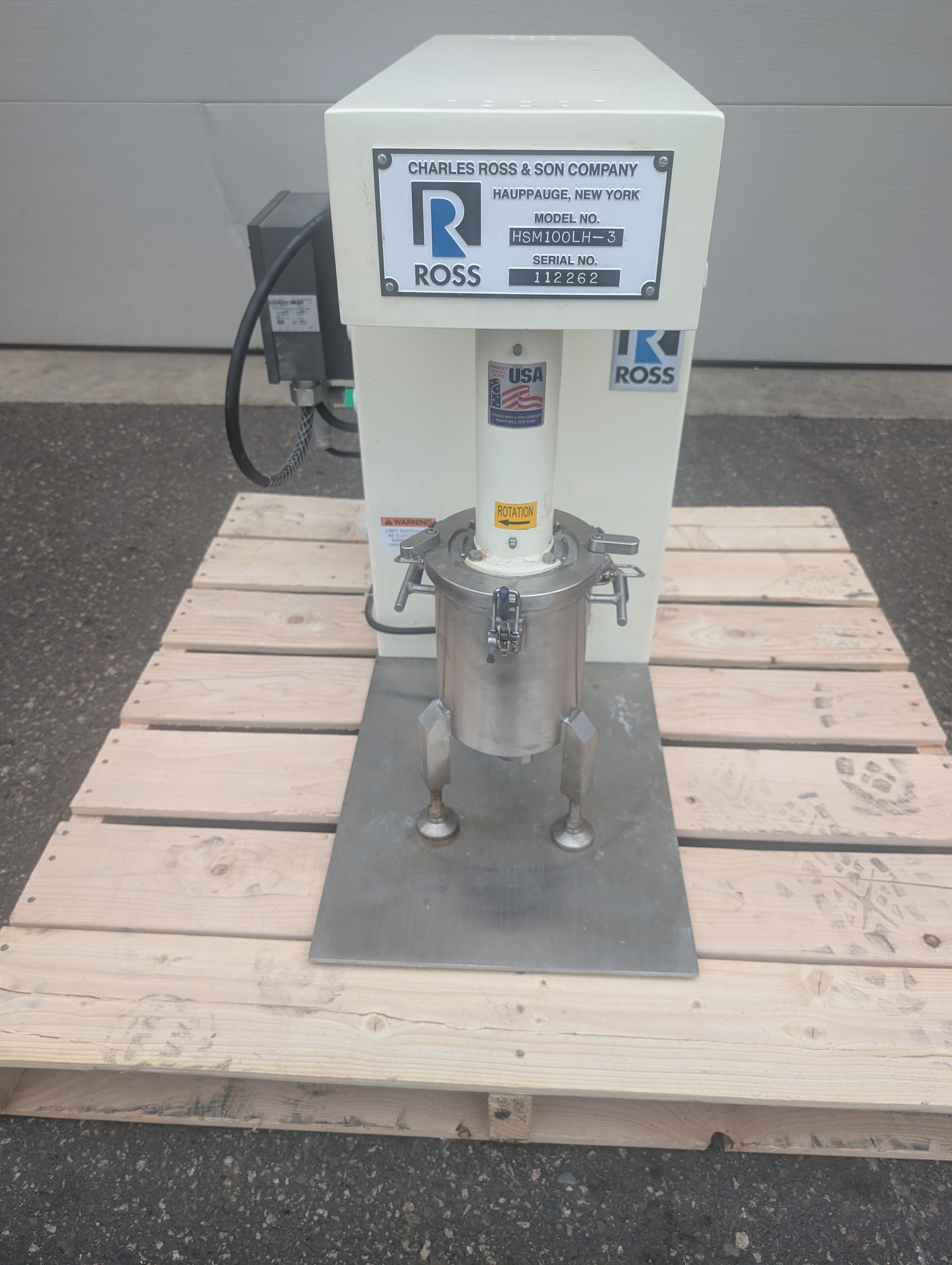Charles Ross HSM100LH-3 High Speed Disperser 3HP 230V 3PH Lightly Used