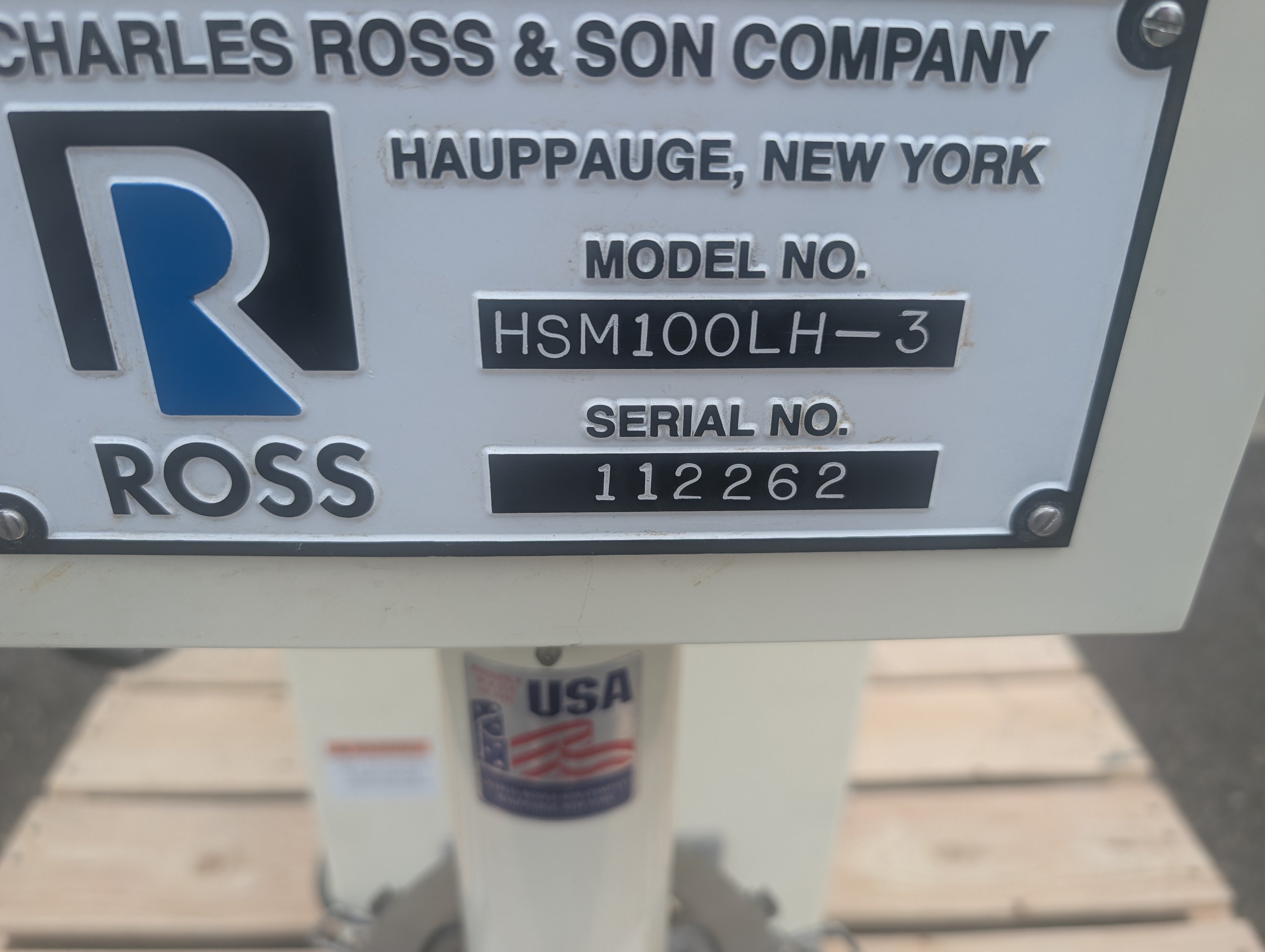 Charles Ross HSM100LH-3 High Speed Disperser 3HP 230V 3PH Lightly Used