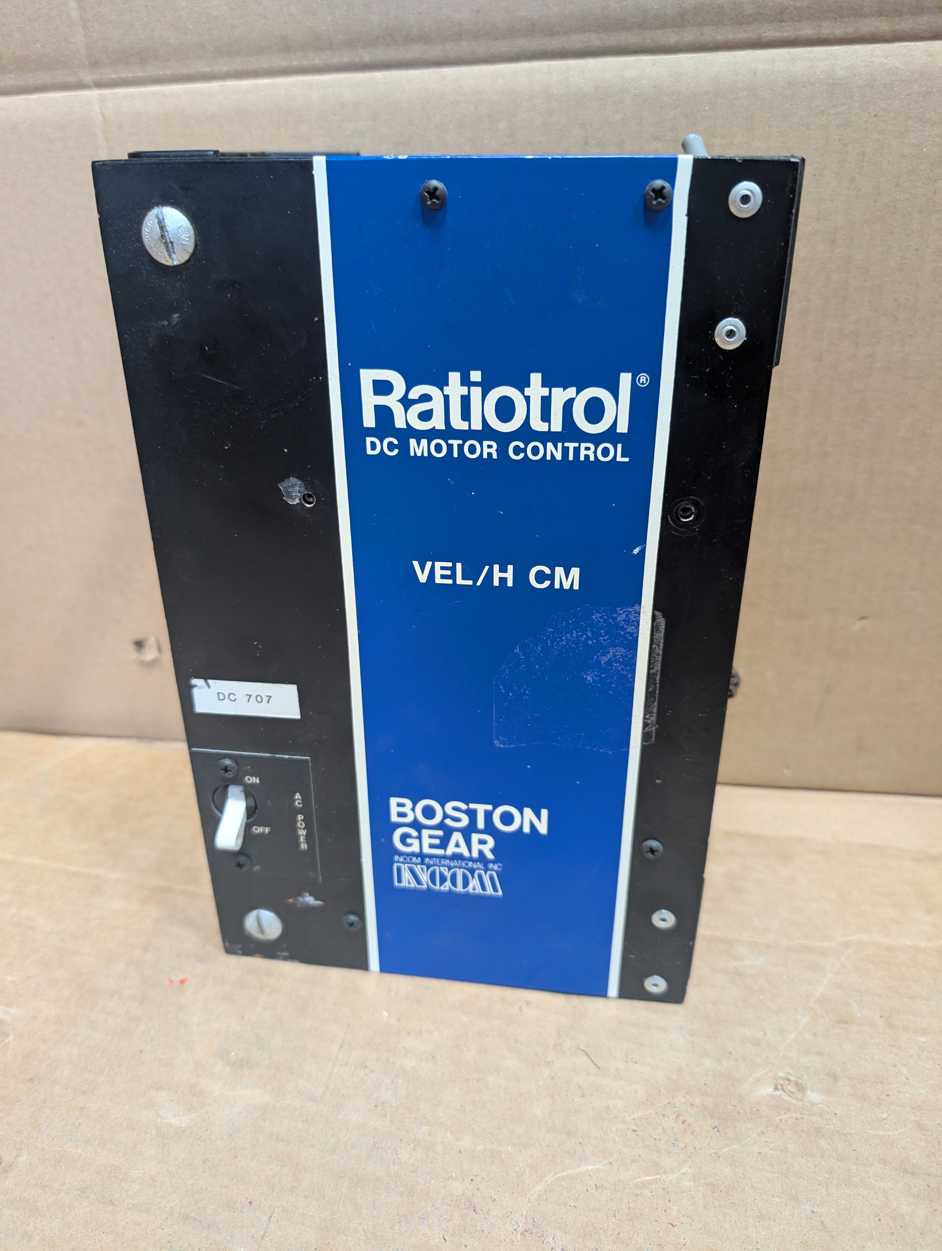 Ratiotrol Boston Gear DC Motor Control VEL/H CM .75 HP 115V VEL75CM Used