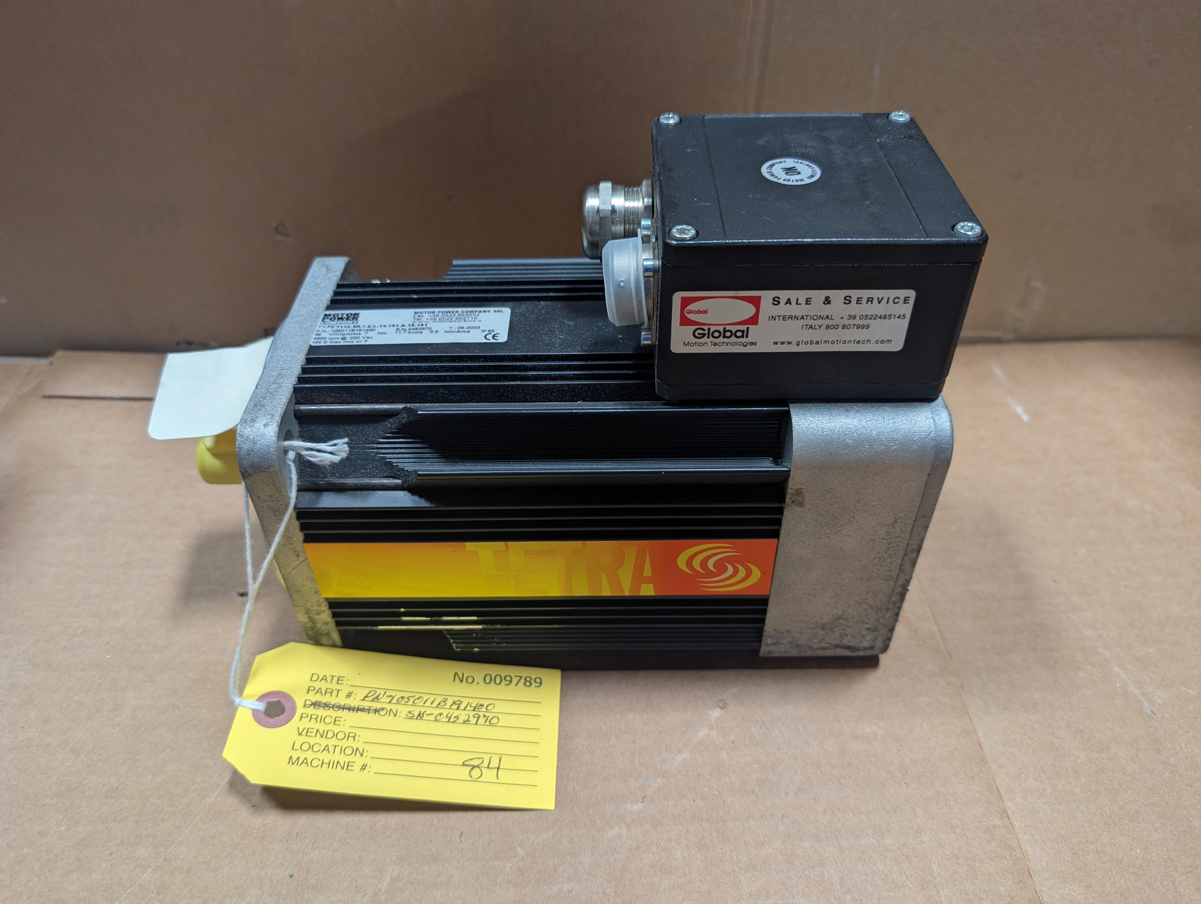 Tekna Motor Power T115.SR.7.E.L.14.101.A.18.101, 105011B191400 Servo Motor New