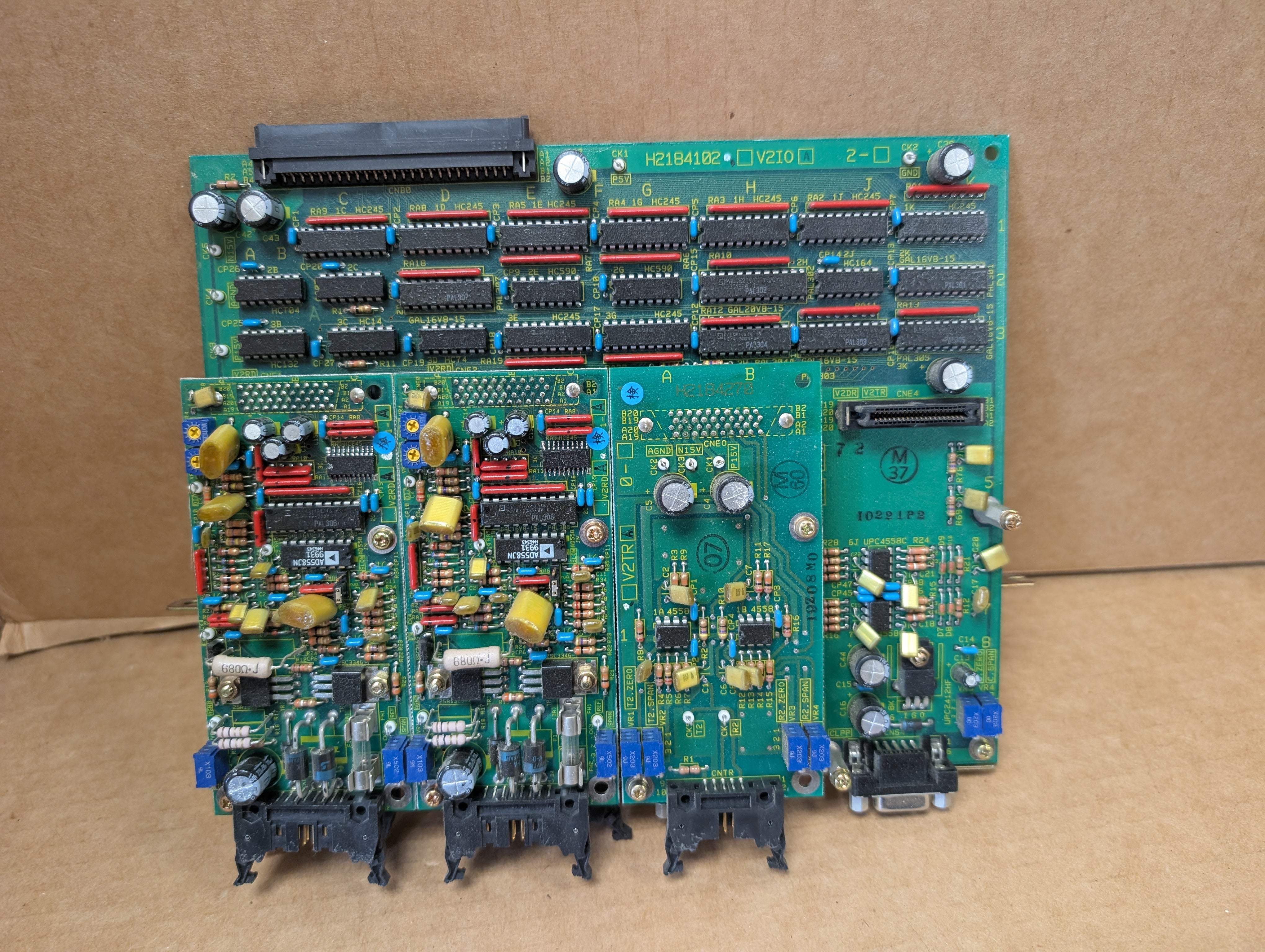 Toshiba Injection Molding Circuit Board #H2184102, V2TRA, VTIOA, (2) V2RDA Used