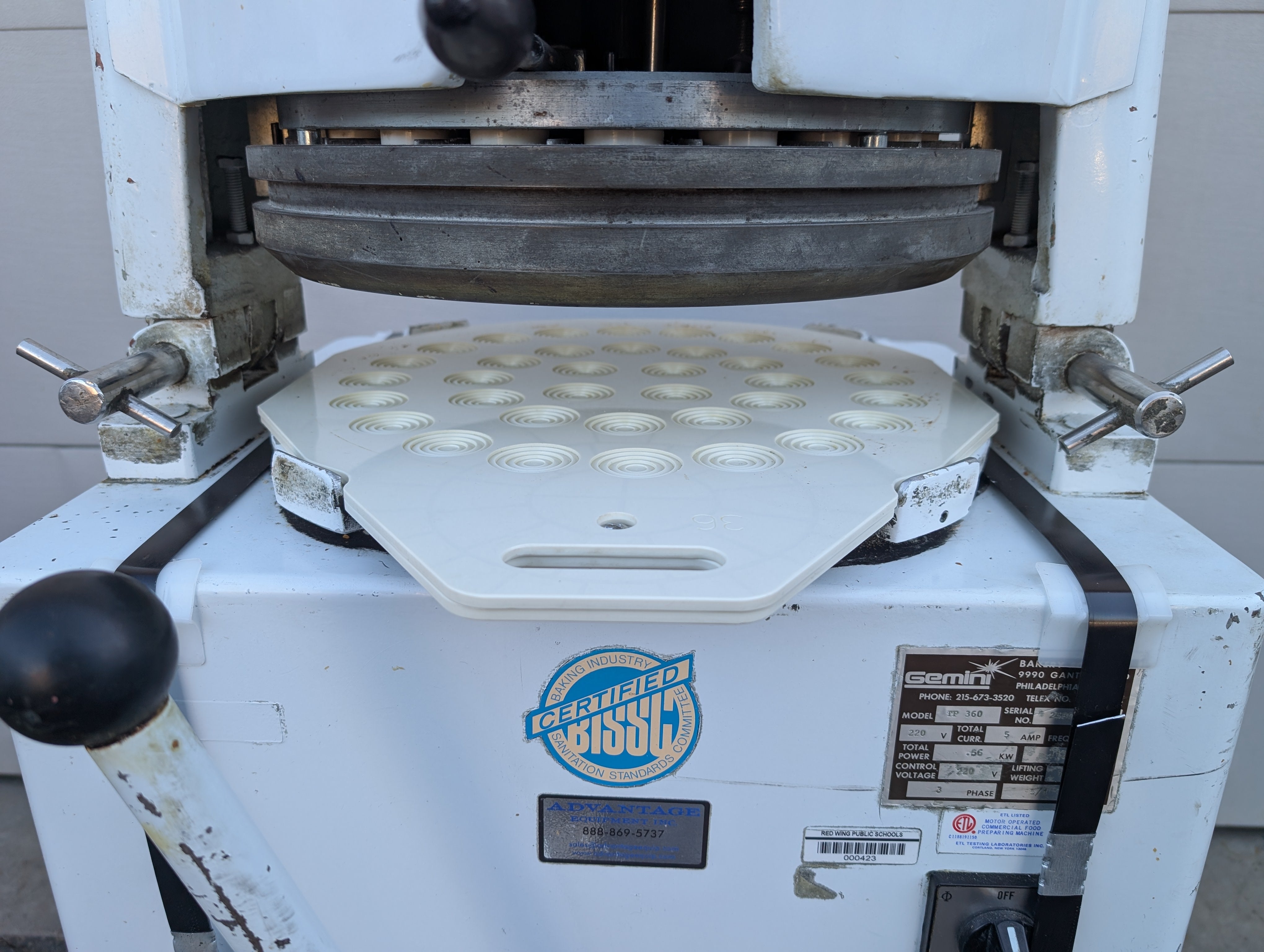 Gemini Model TP 360 Bun Divider/Rounder 220V 3 Ph 36 Pc US Made Used