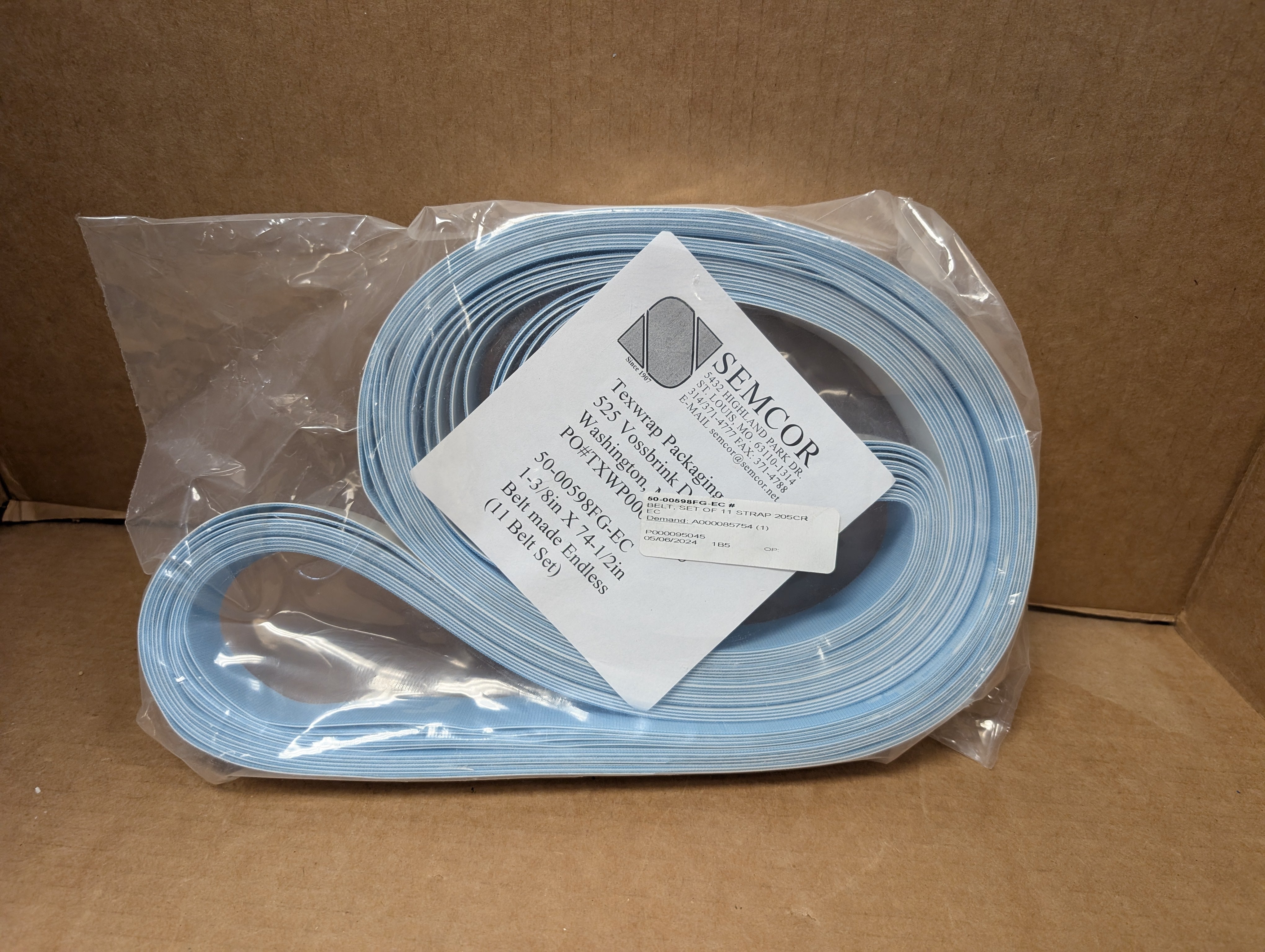 Semcor Texwrap 50-00598FG-EC (11) pc Belt Set for 205CR New