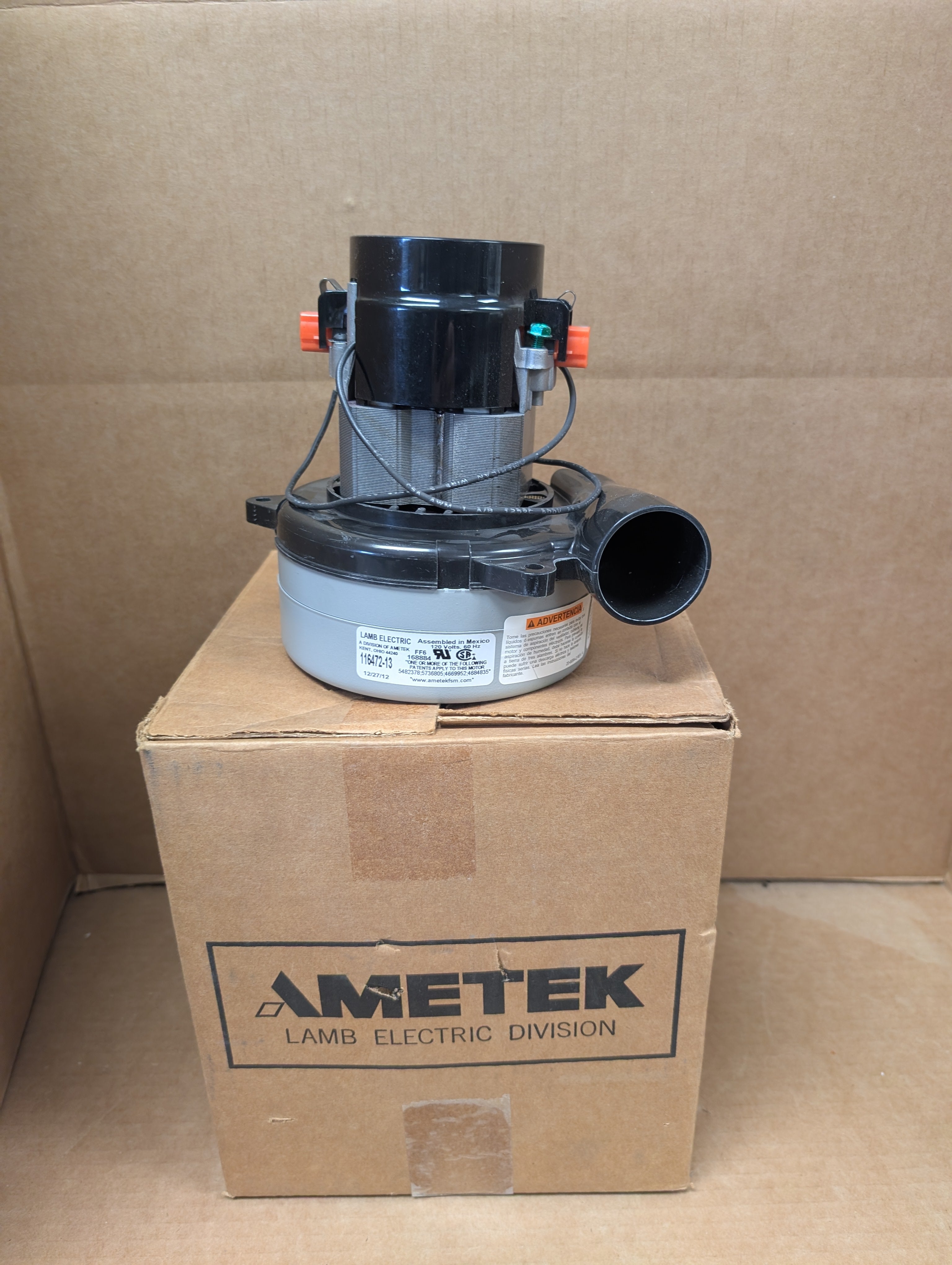 Genuine Ametek 116472-13, 4M937 2-Stage Vacuum Motor New Old Stock