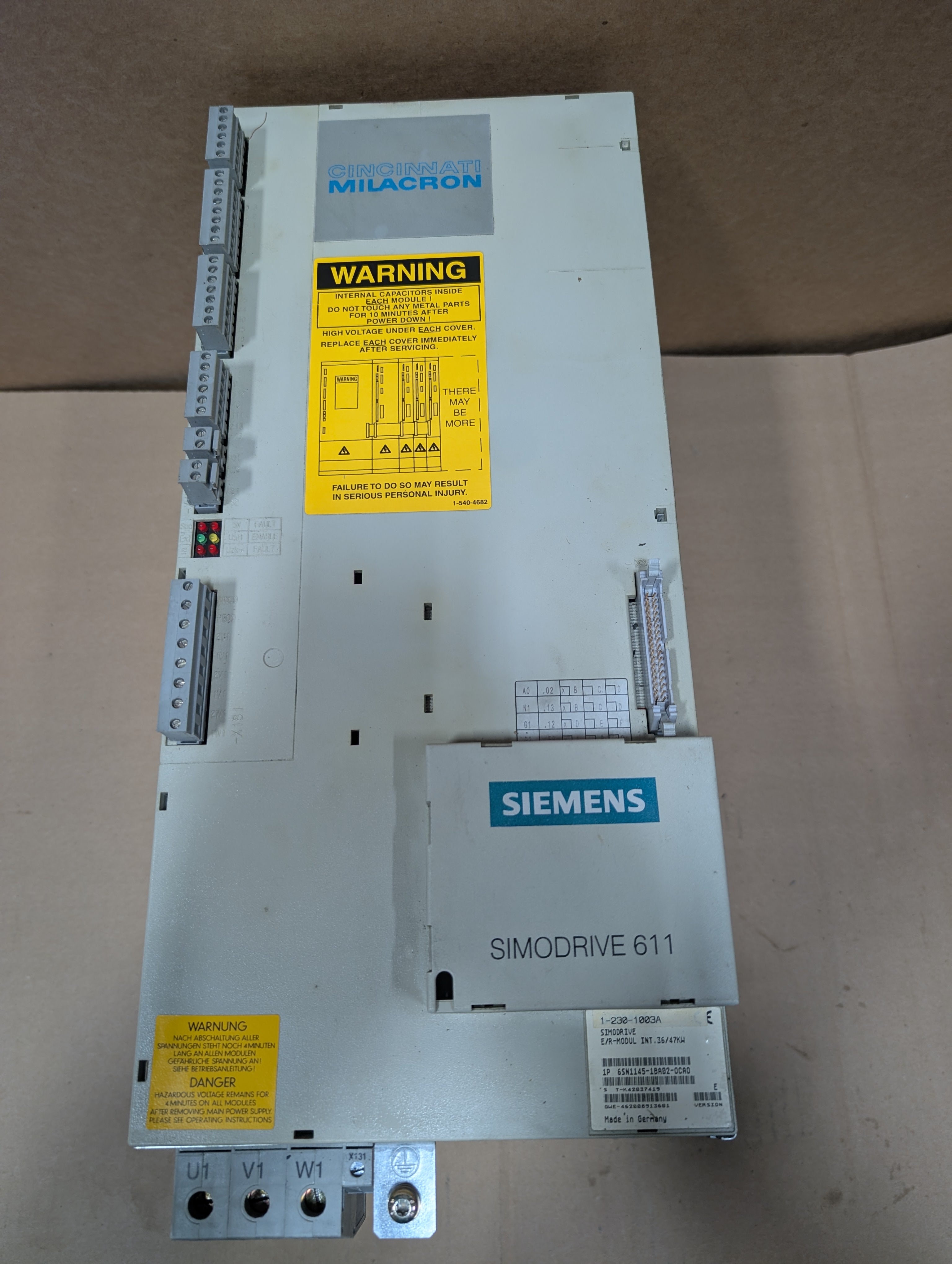 SIEMENS Simodrive 611 E/R-Modul Int. 36/47KW 6SN1145-1BA02-0CA0 Ver. E Used