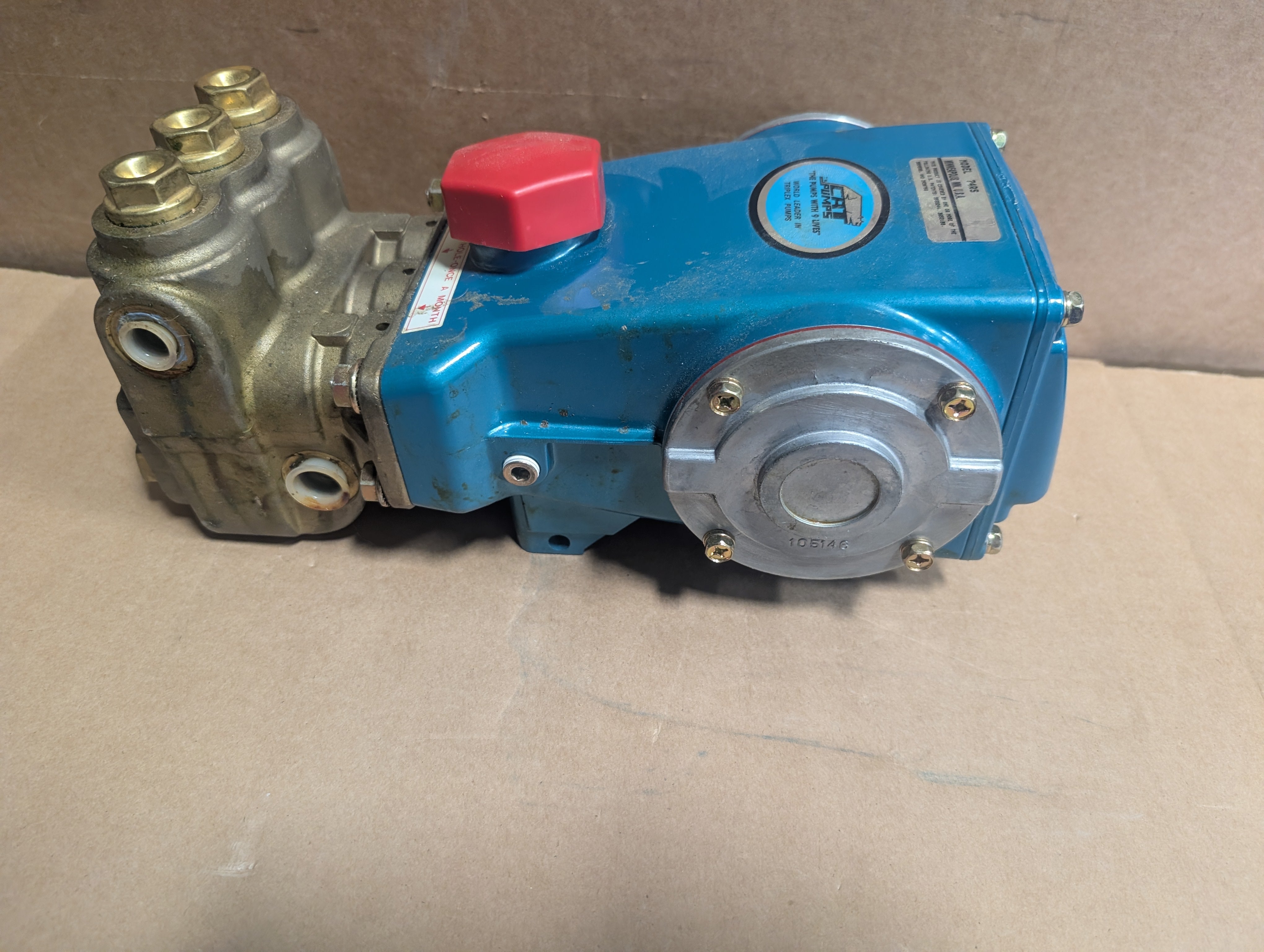 Cat Triplex 740 Series 74RS Positive Displacement Pump 2.9 GPM 5,000 psi Used