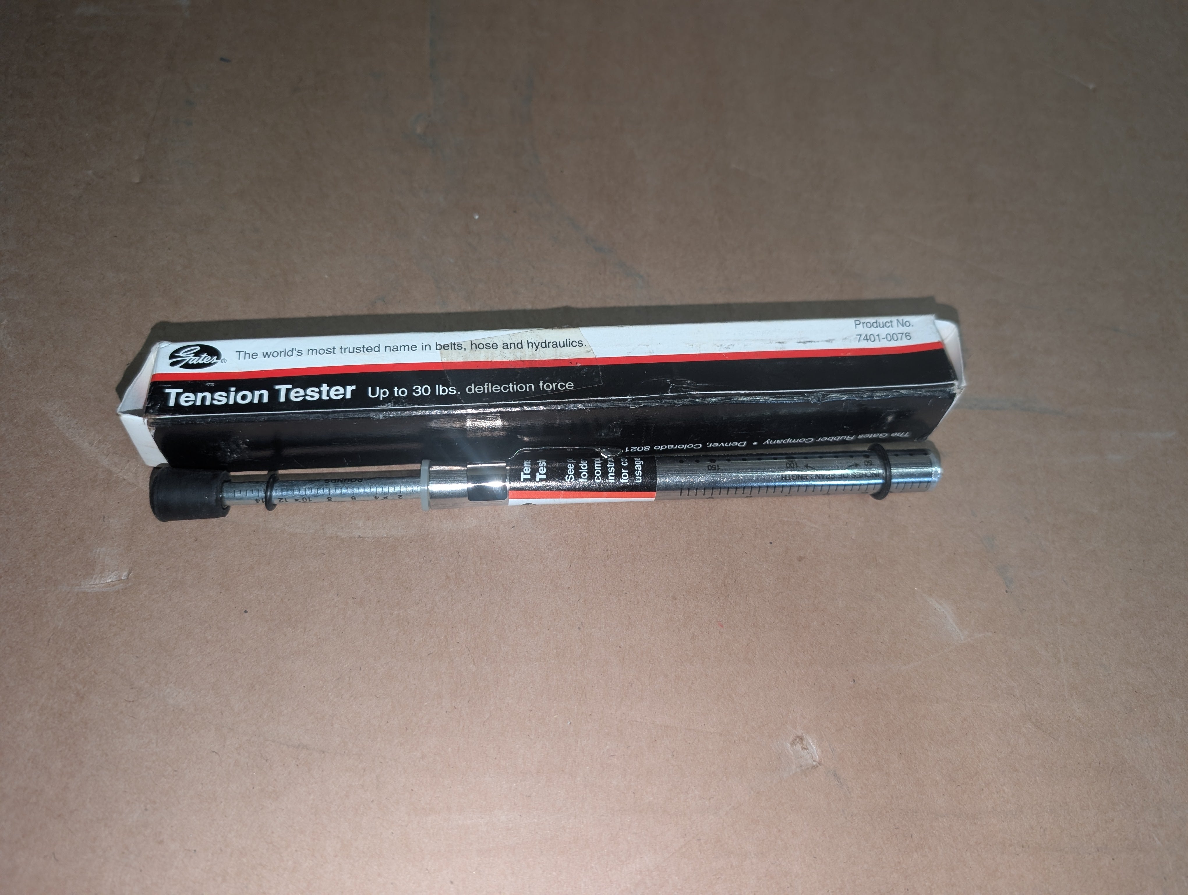 Gates 7401-0076 30 LB Belt Tension Tester Single Barrel V Belt Tool New