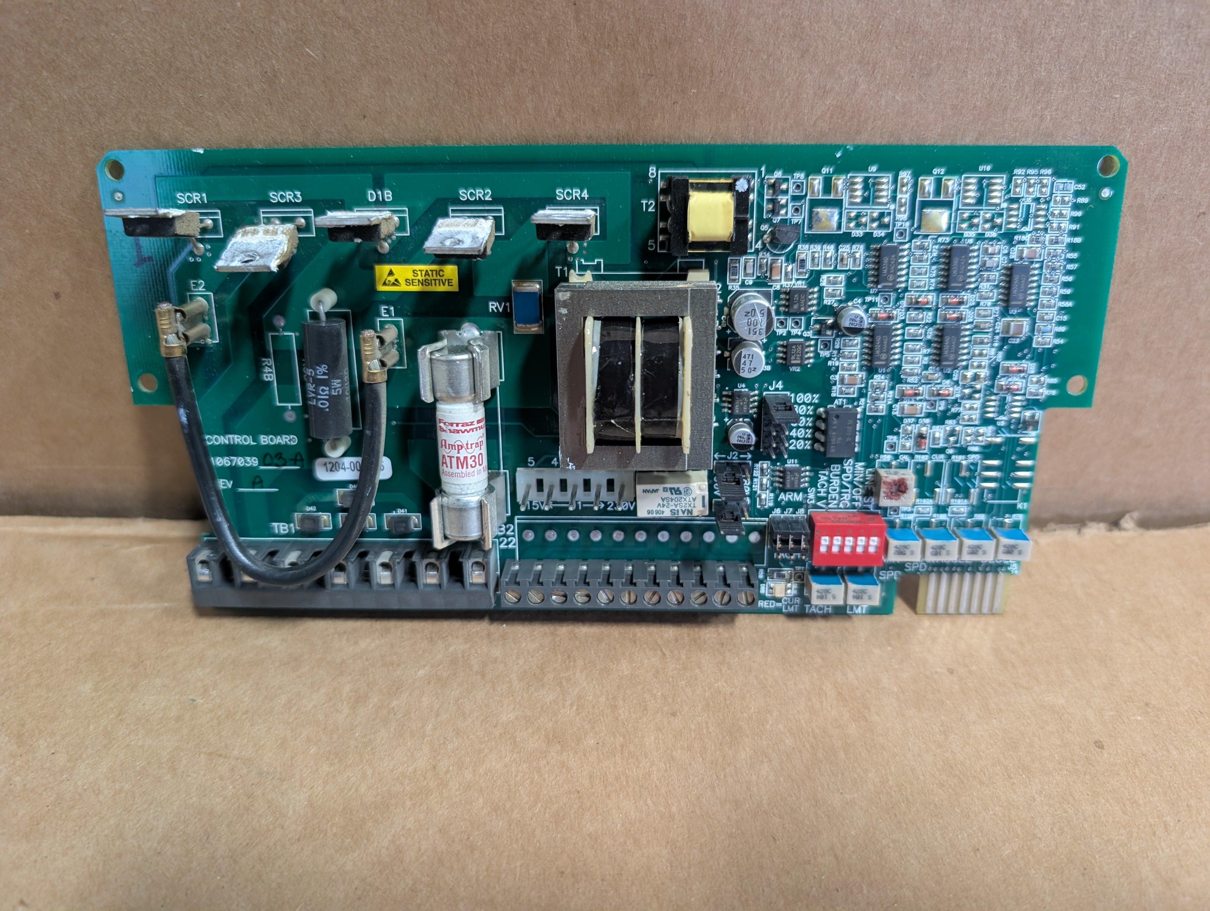 Fincor Automation 2601MKII Nidec 106703903 A SCR Board .5/3HP 115/230V Used