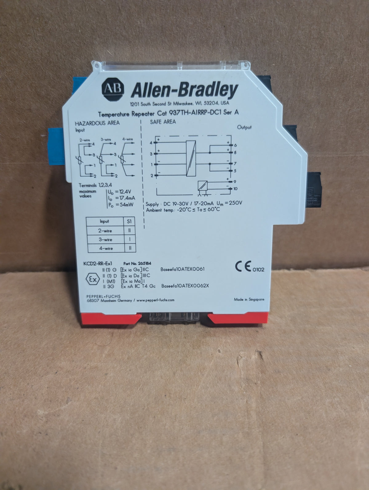 Allen Bradley 937TH-AIRRP-DC1 Intrinsic Safety Isolator Temp Repeater 24VDC Used