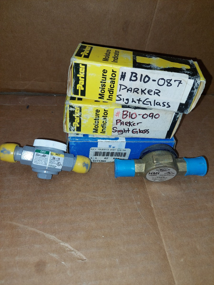 (44) New Various Sporlan & Parker Moisture/Liquid Indicators New