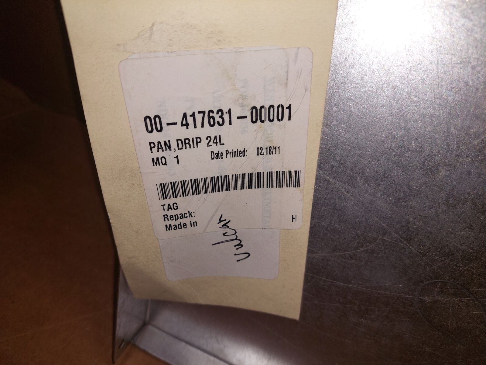 Vulcan Hart 00-417631-00001 Drip Pan, 24" New