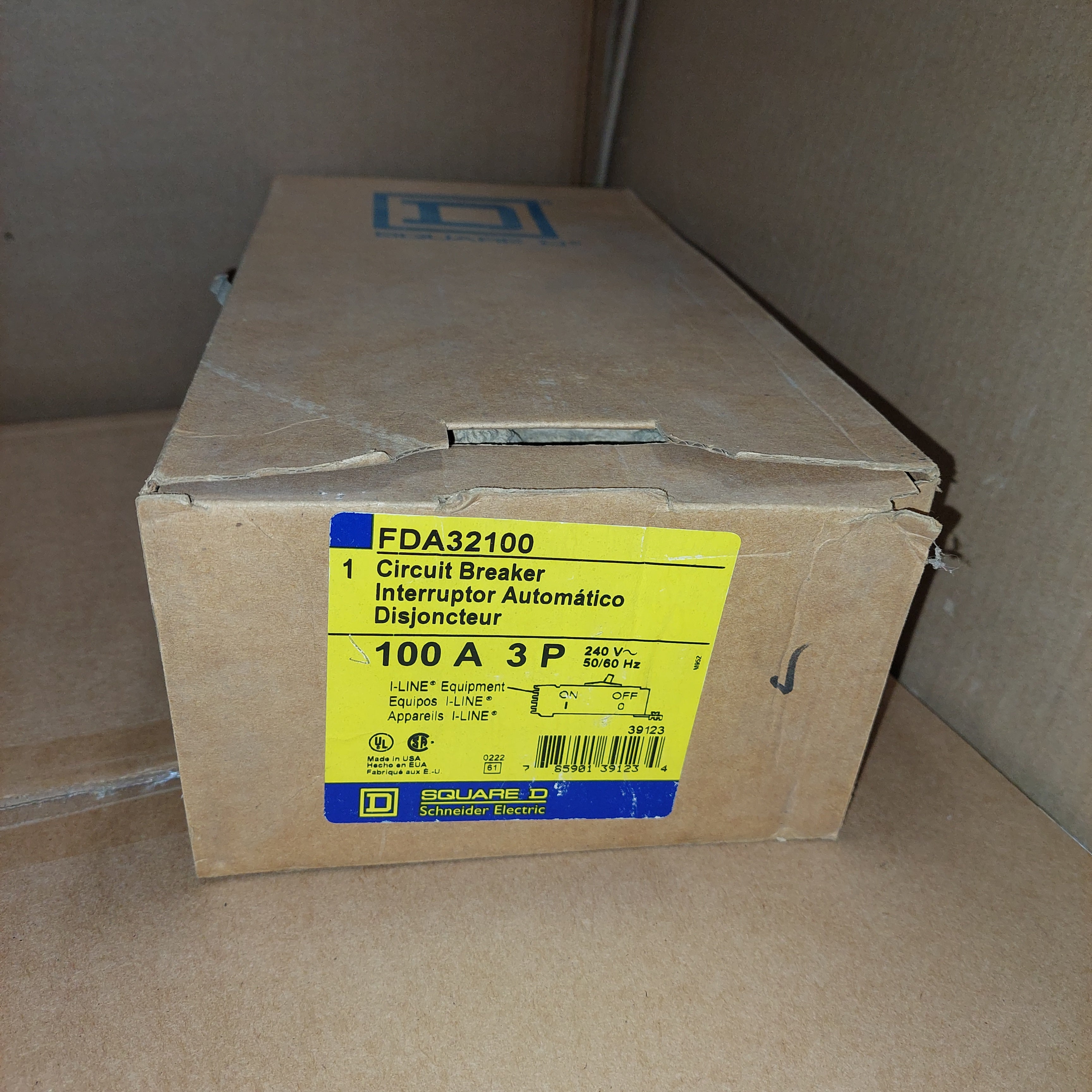 Square D FDA32100 100A 240V 3P Circuit Breaker New in Sealed Box