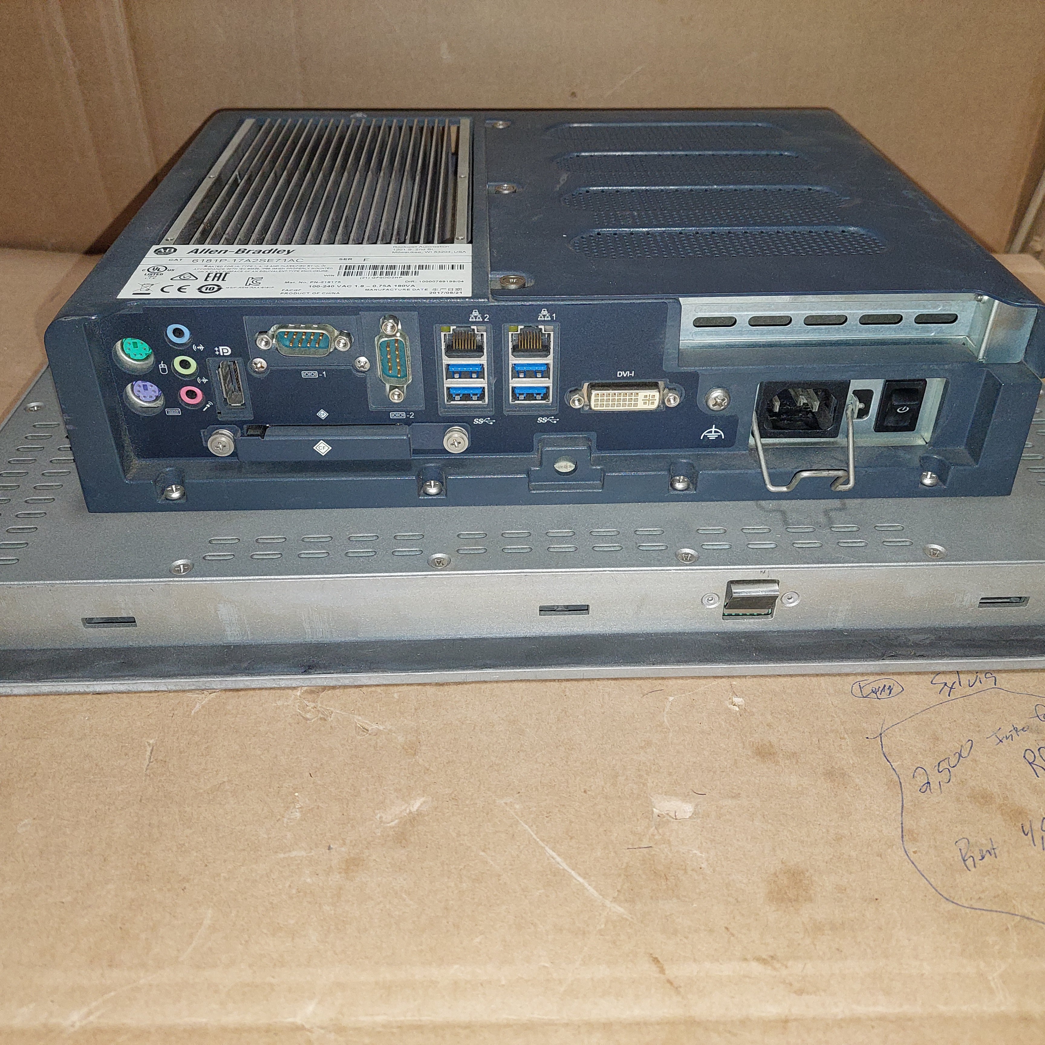 Allen Bradley 6181P-17A2SE71AC Industrial Computer Display 17" Used