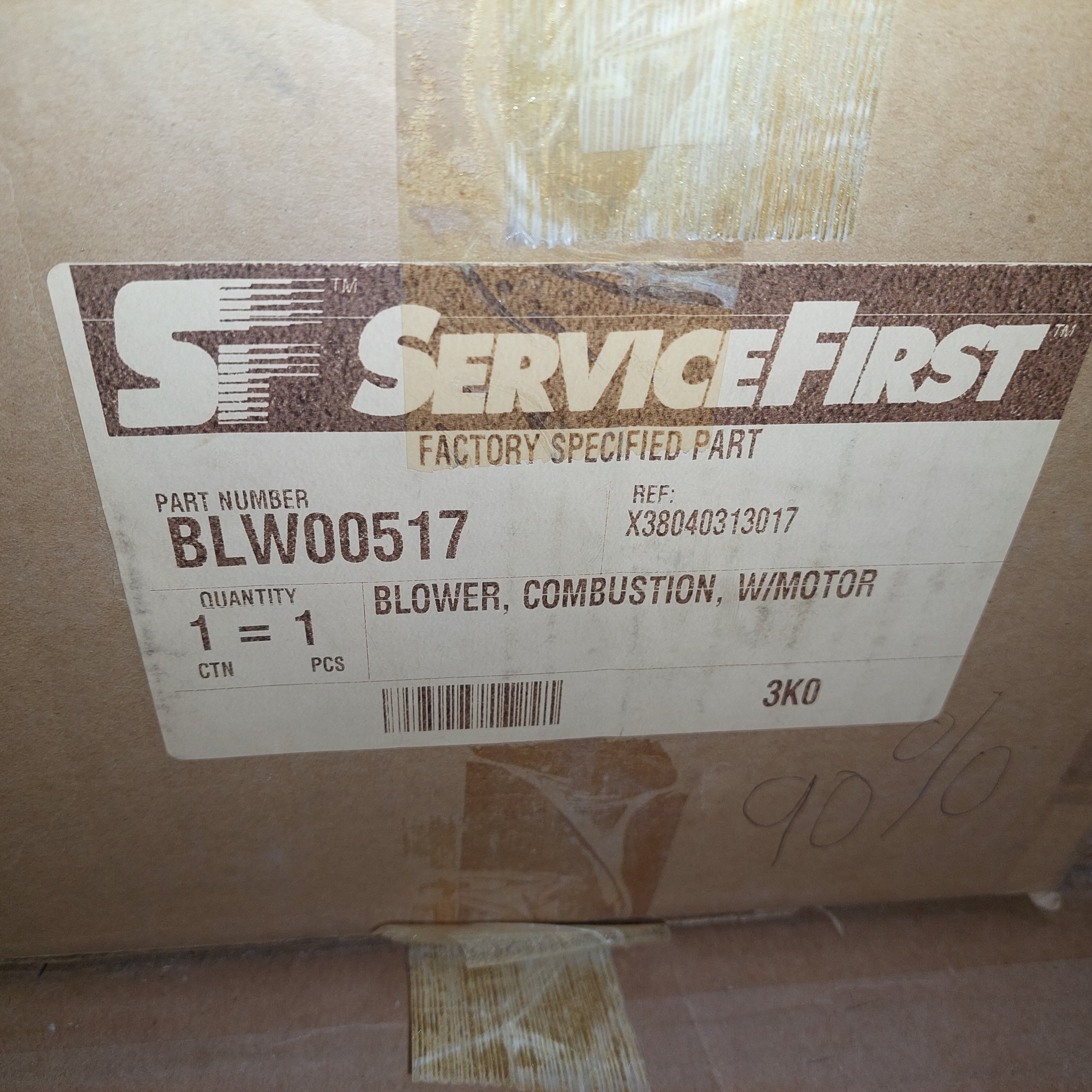 Trane BLW00517 Draft Inducer Motor Assembly X38040313017 New