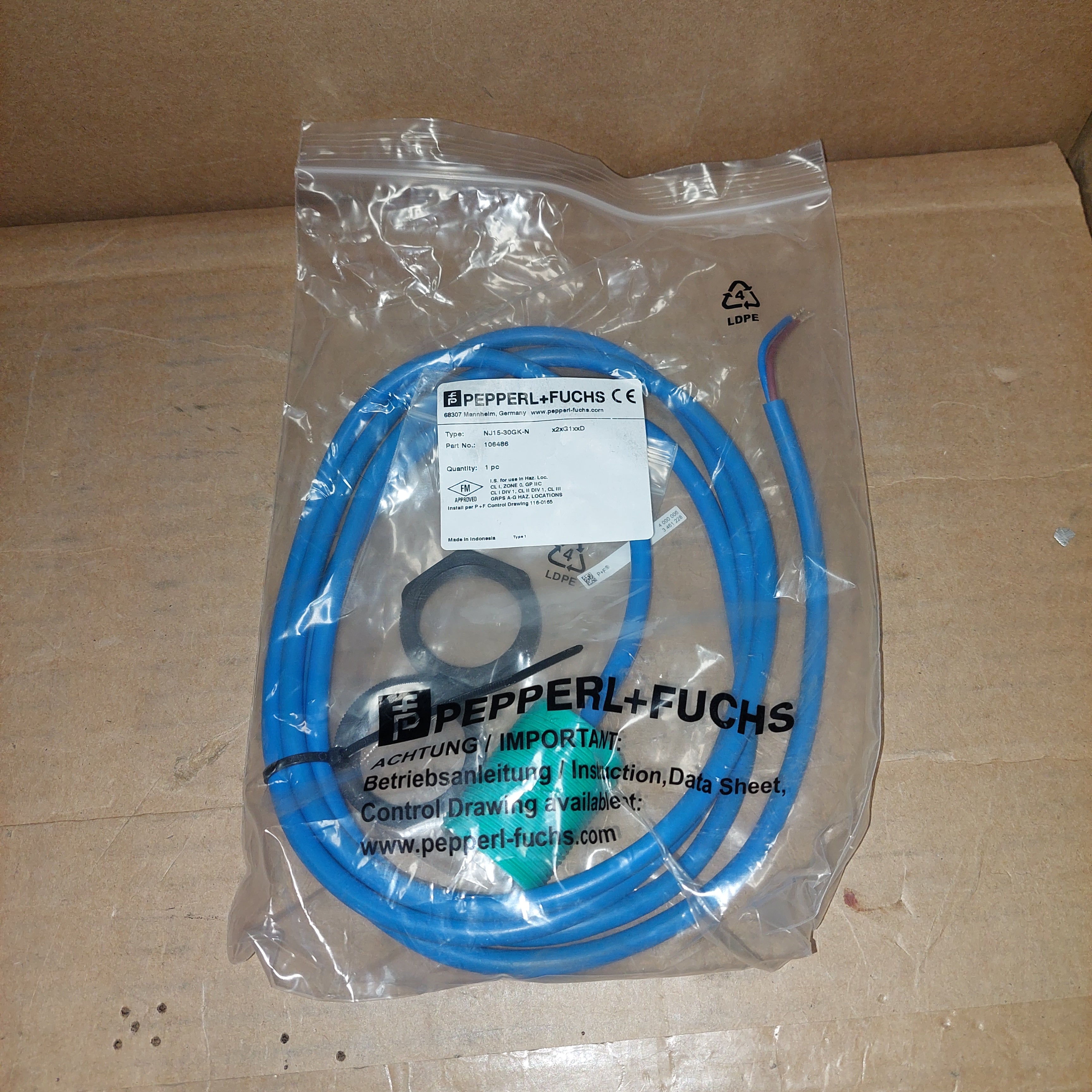 Pepperl+Fuch NJ15-30GK-N Inductive Sensor New