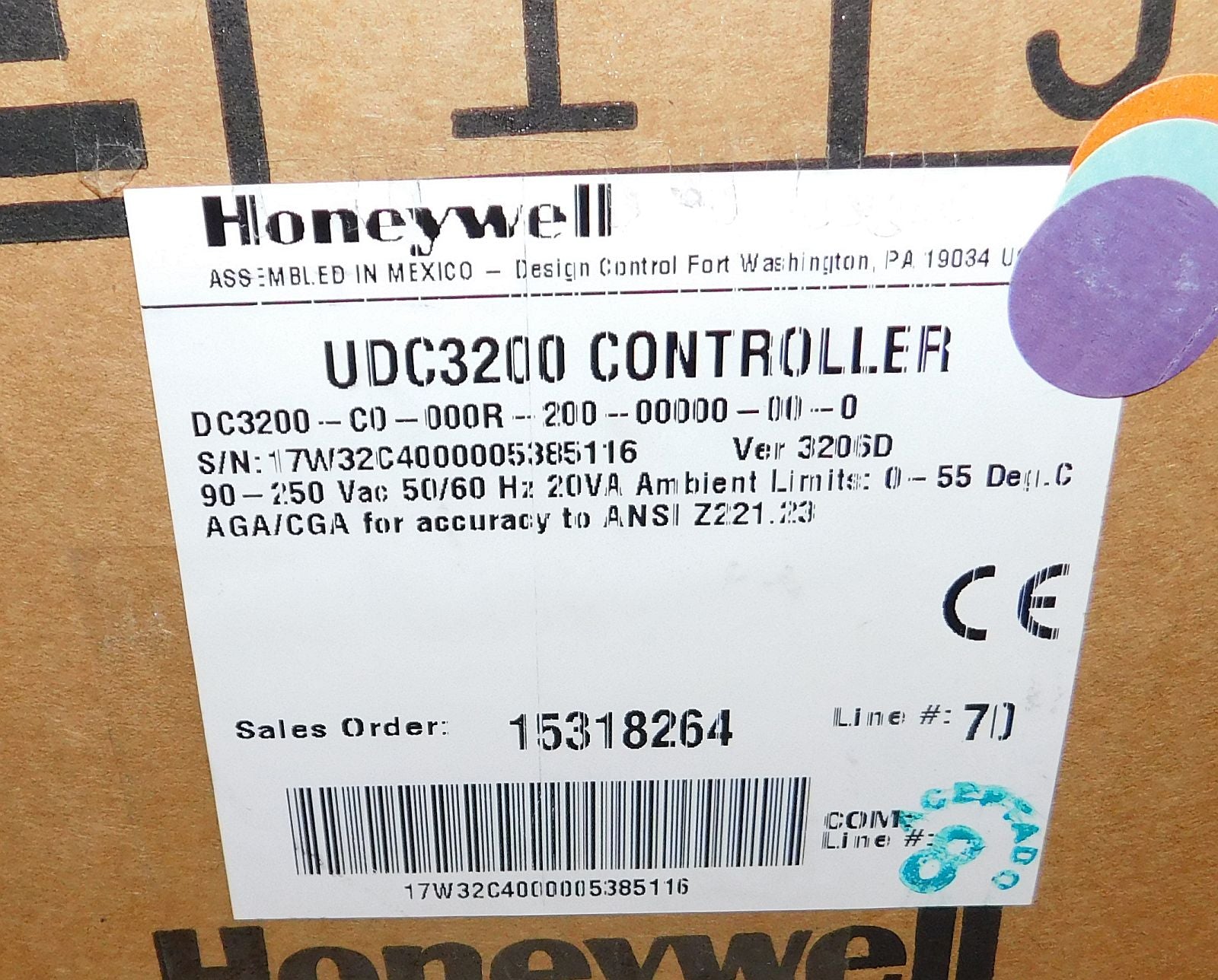 Honeywell UDC3200 Controller 3200-C0-000R-200-00000-00-0 New