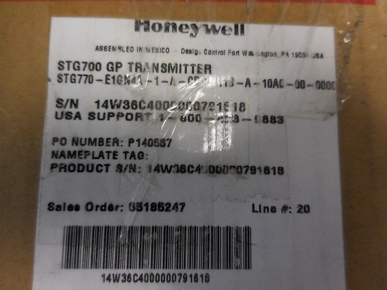 Honeywell STG700 STG770 E1GN4A1A CDC11SA10A0 Smartline Pressure Transmitter New
