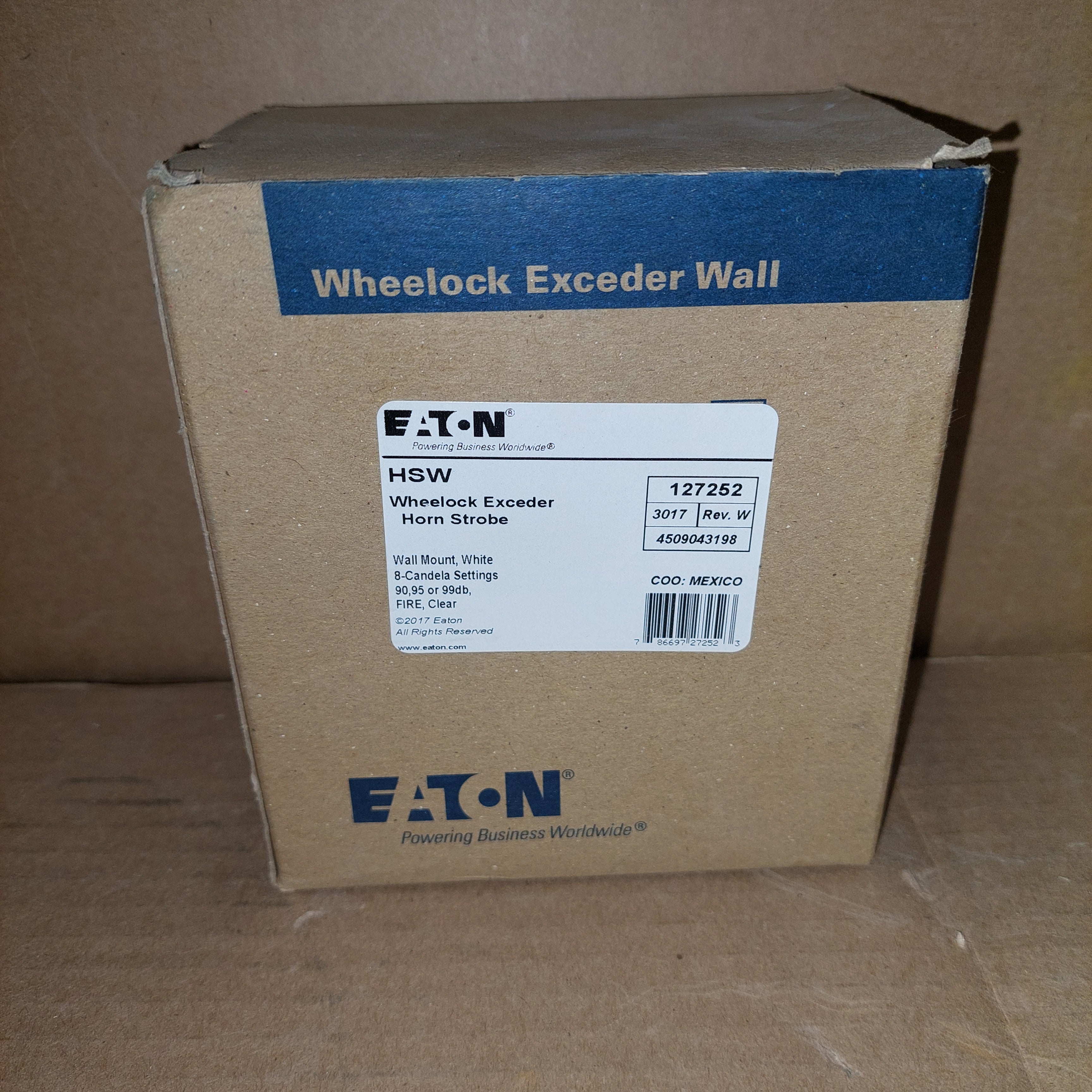 Eaton Wheelock 127252 Exceder Horn Strobe Wall Mount White  New