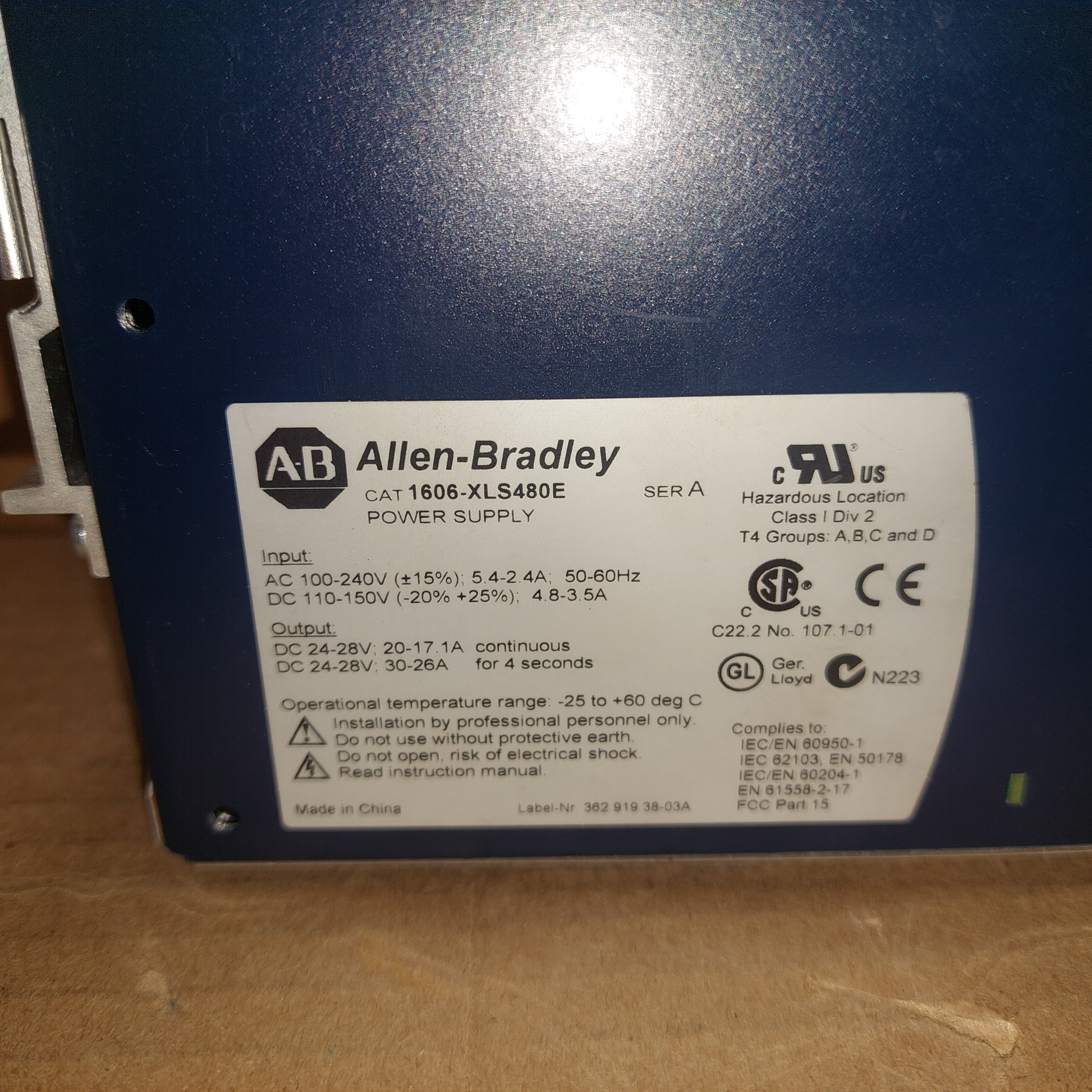 Allen Bradley 1606-XLS480E DC Power Supply 24-28V 20 A Super Clean Used