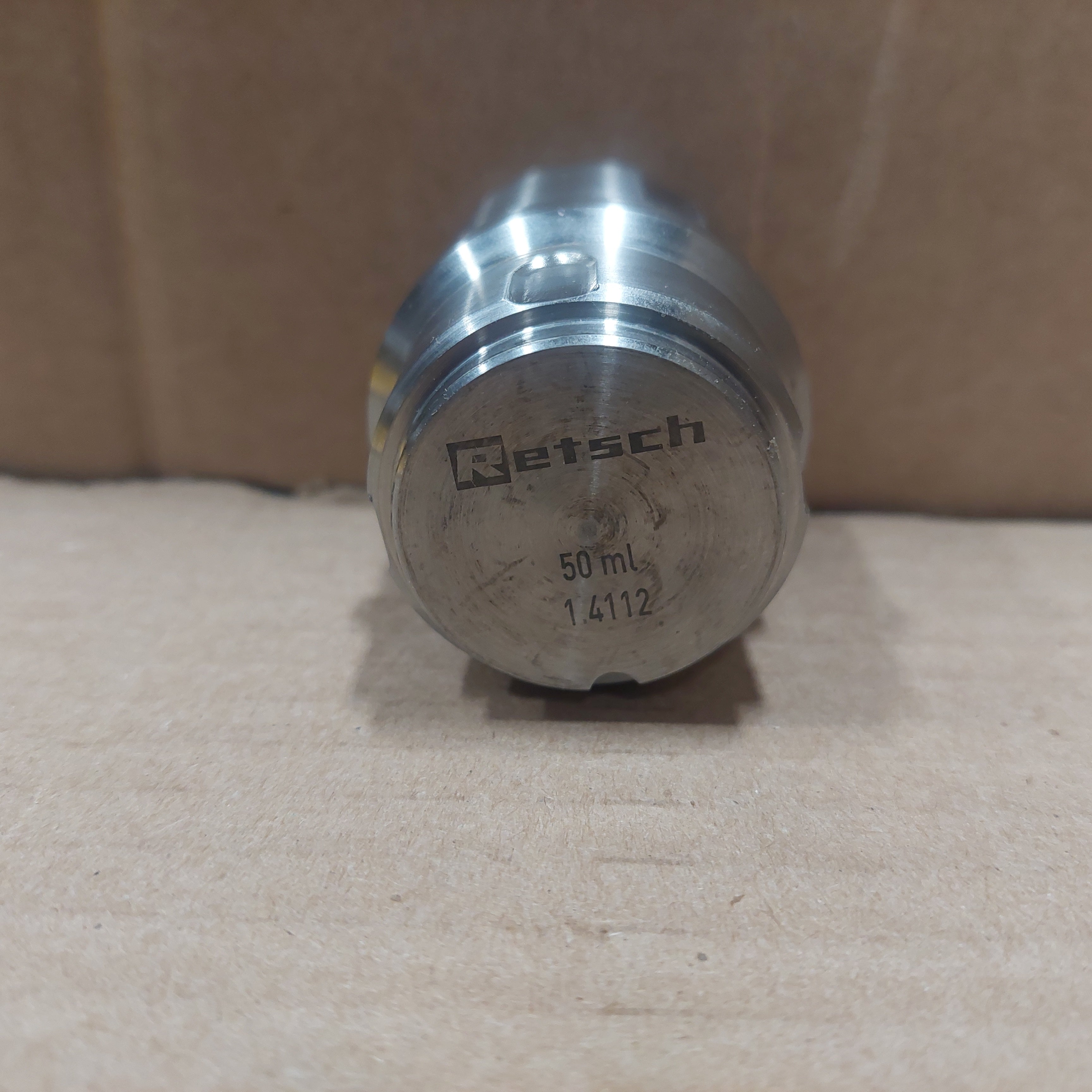 RETSCH 014620216 Grinding Jar, Mixer Ball Stainless Steel 50 mL 1.4112 Used