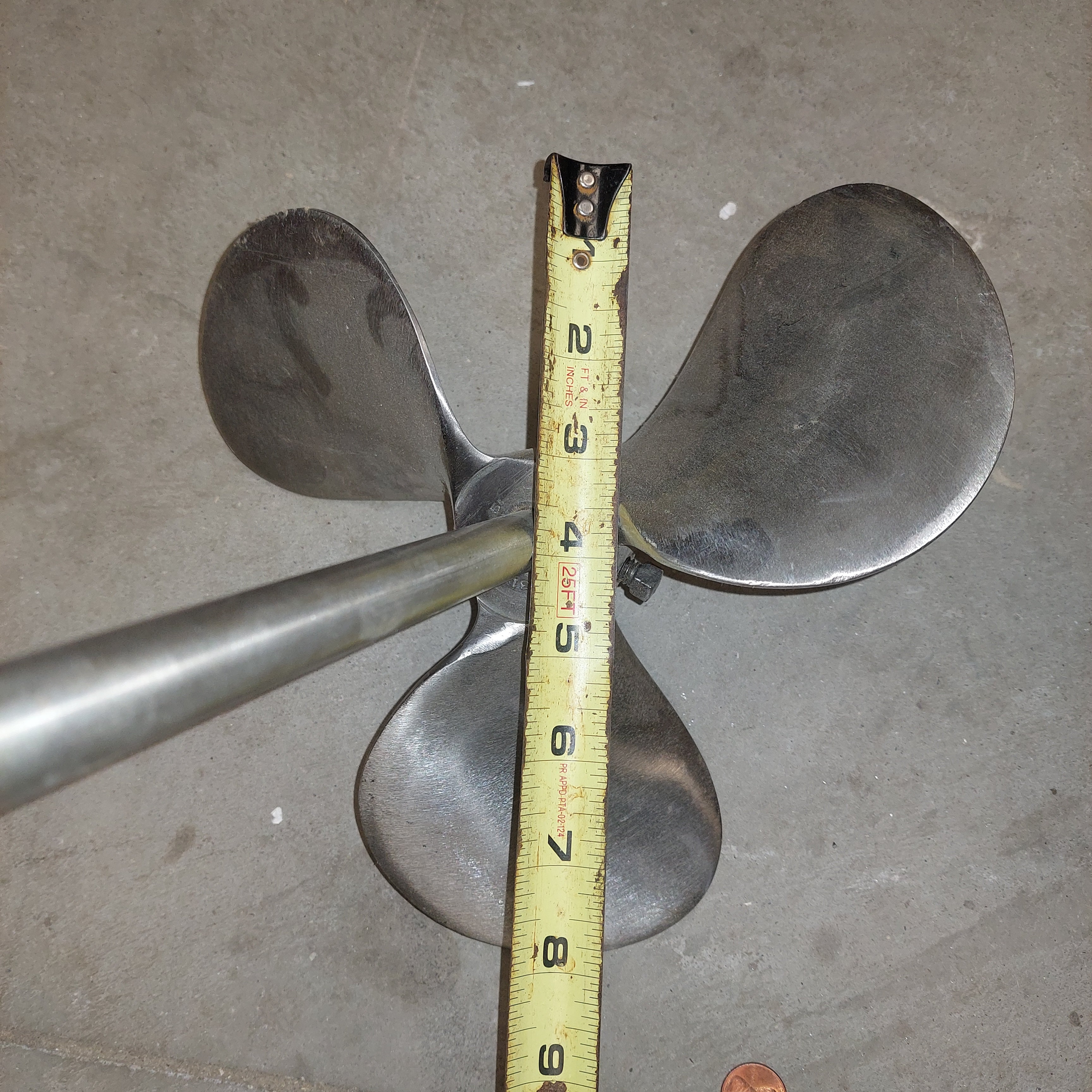 24" 3-Blade 316 Stainless Steel Mixing Shaft 5/8"