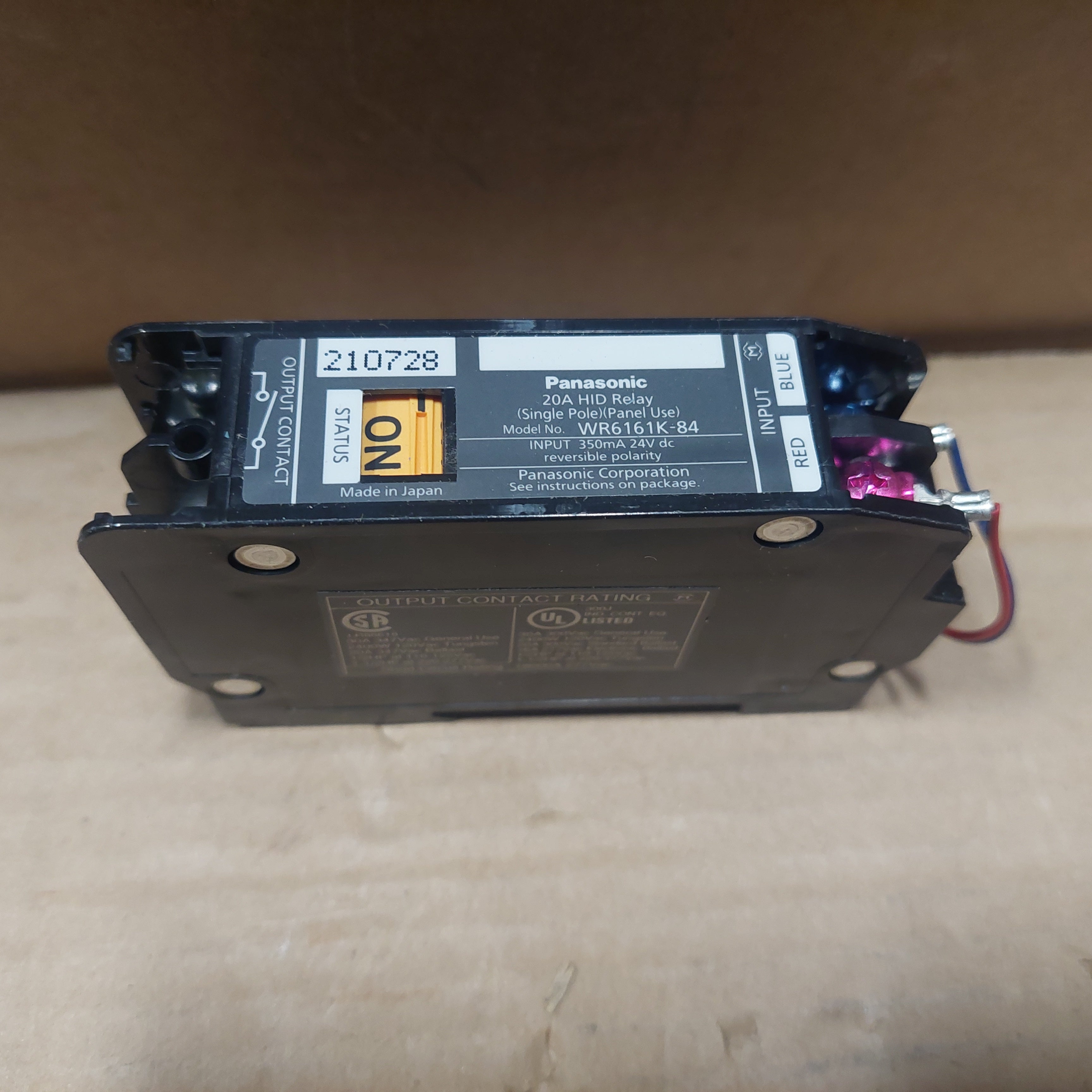 Hubbell Panasonic WR6161K-84 20A HID Relay New