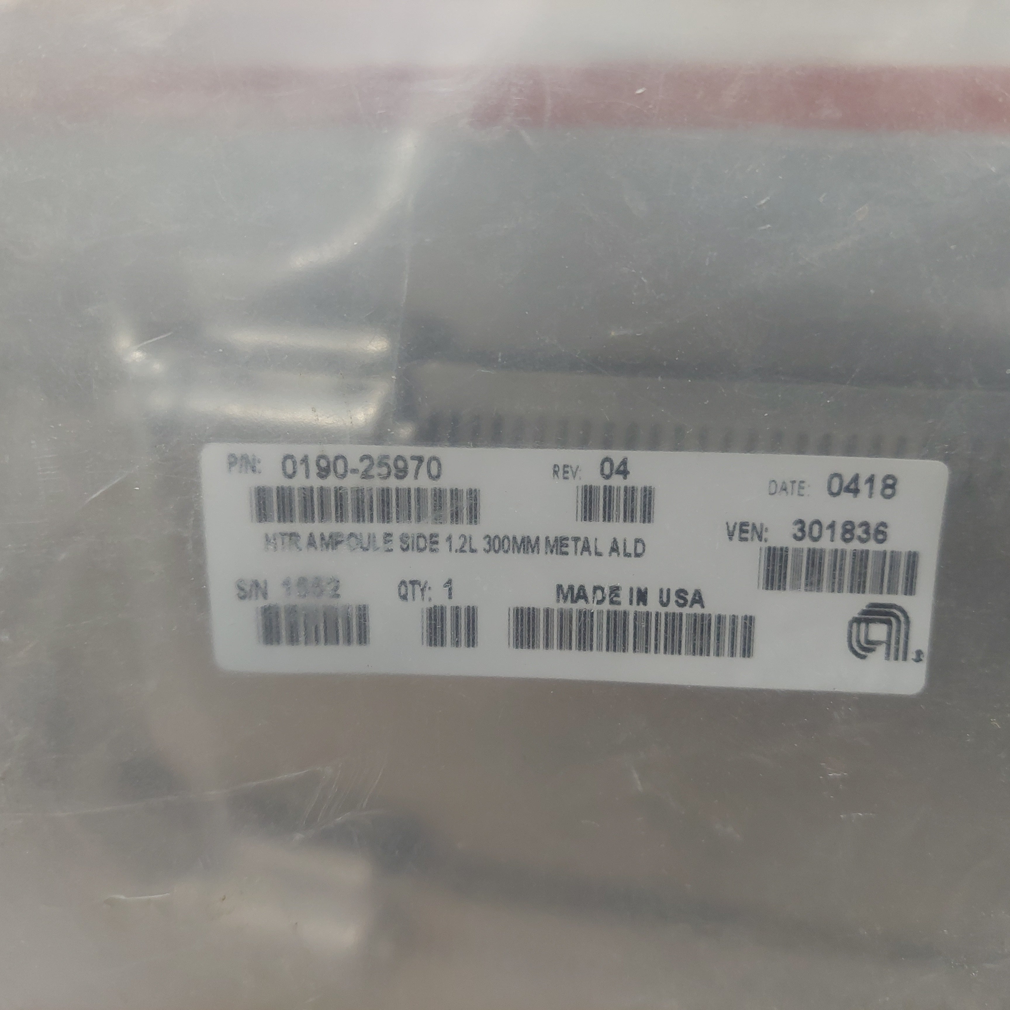 Applied Materials AMAT 0190-25970 Heater Ampoule Side 1.2L 300mm New