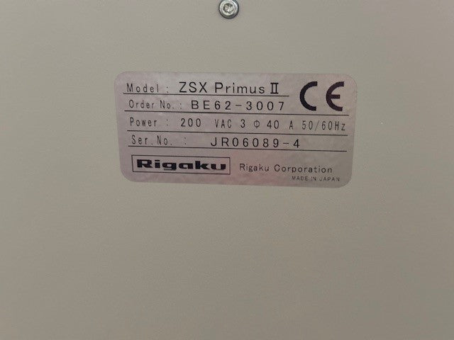 2013? Rigaku ZSX Primus II WDXRF Spectrometer SOLD AS IS