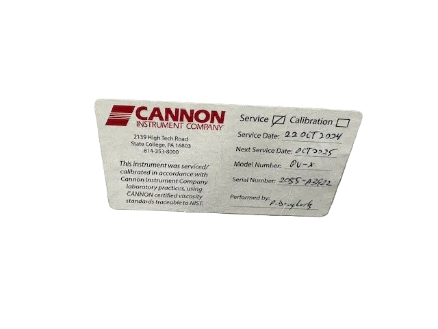 2022 Cannon MiniPV-X Single Bath Automated Polymer Viscometer & 5 Tubes Used