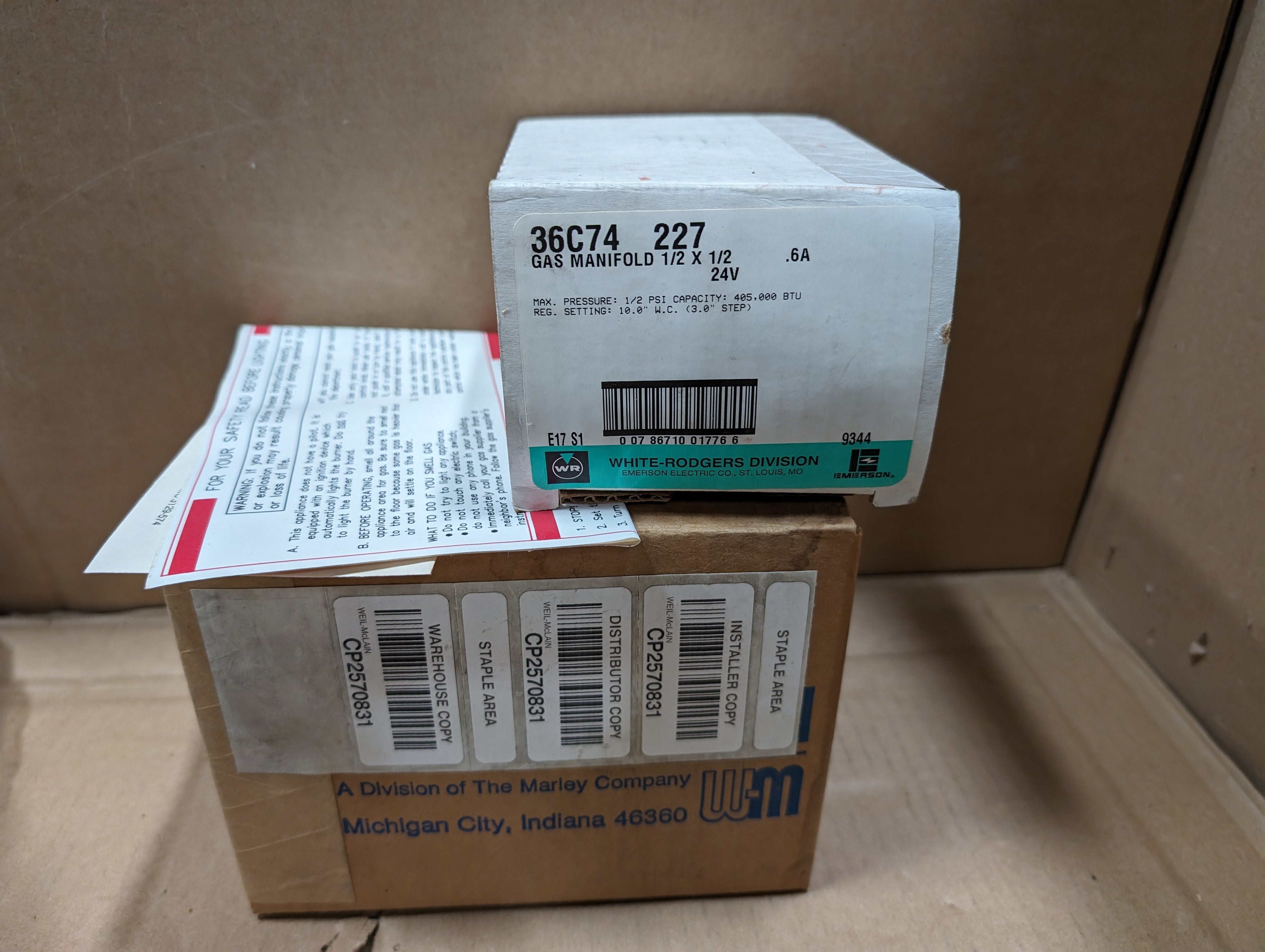 Weil Mclain 510-811-656 White Rodgers Gas Valve 36C74 227 New #2