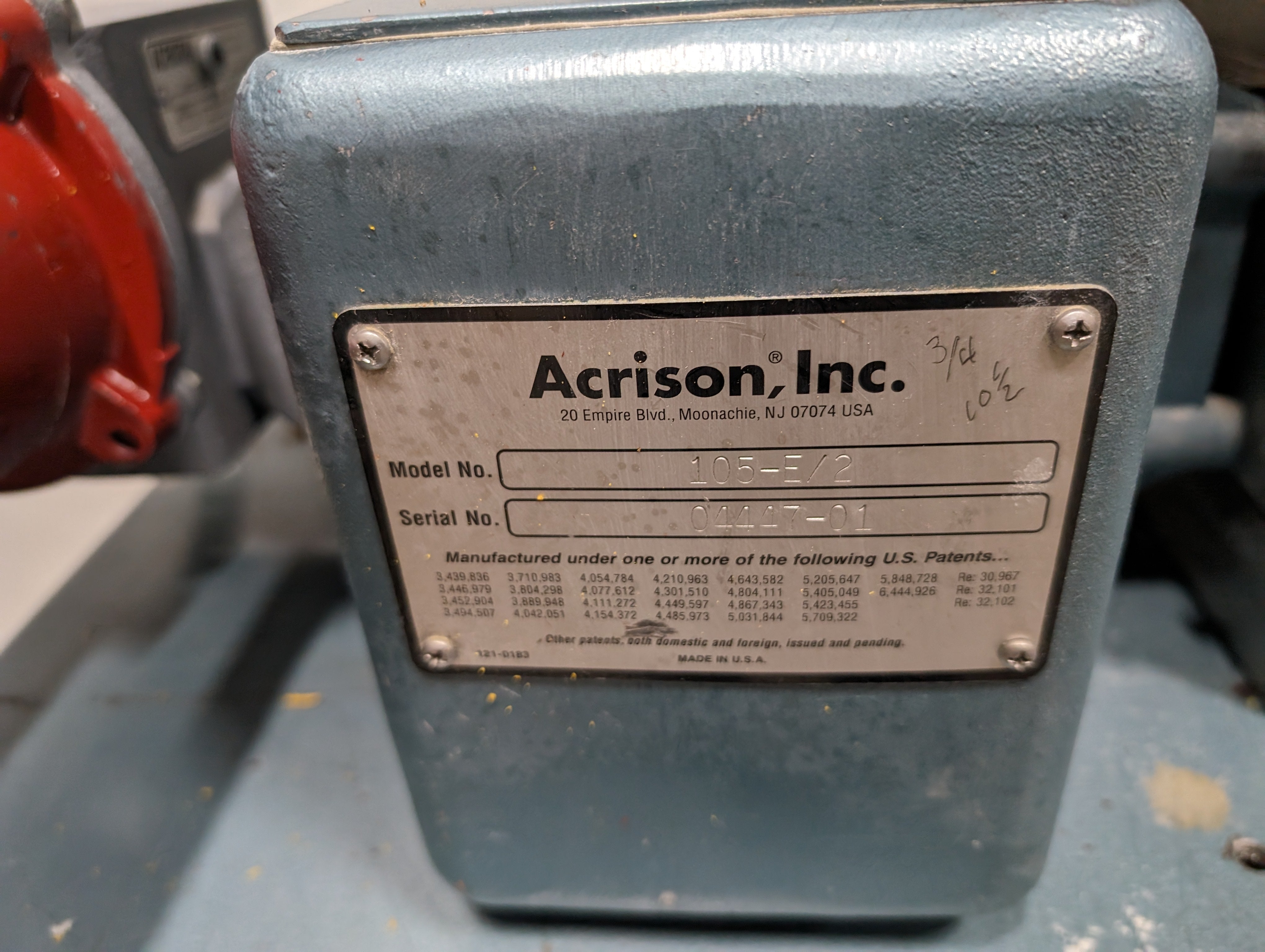 Acrison 105-E/2 Dry Solids Volumetric Feeder 1/2 HP, 060 SCR-DC, 1.5" Used